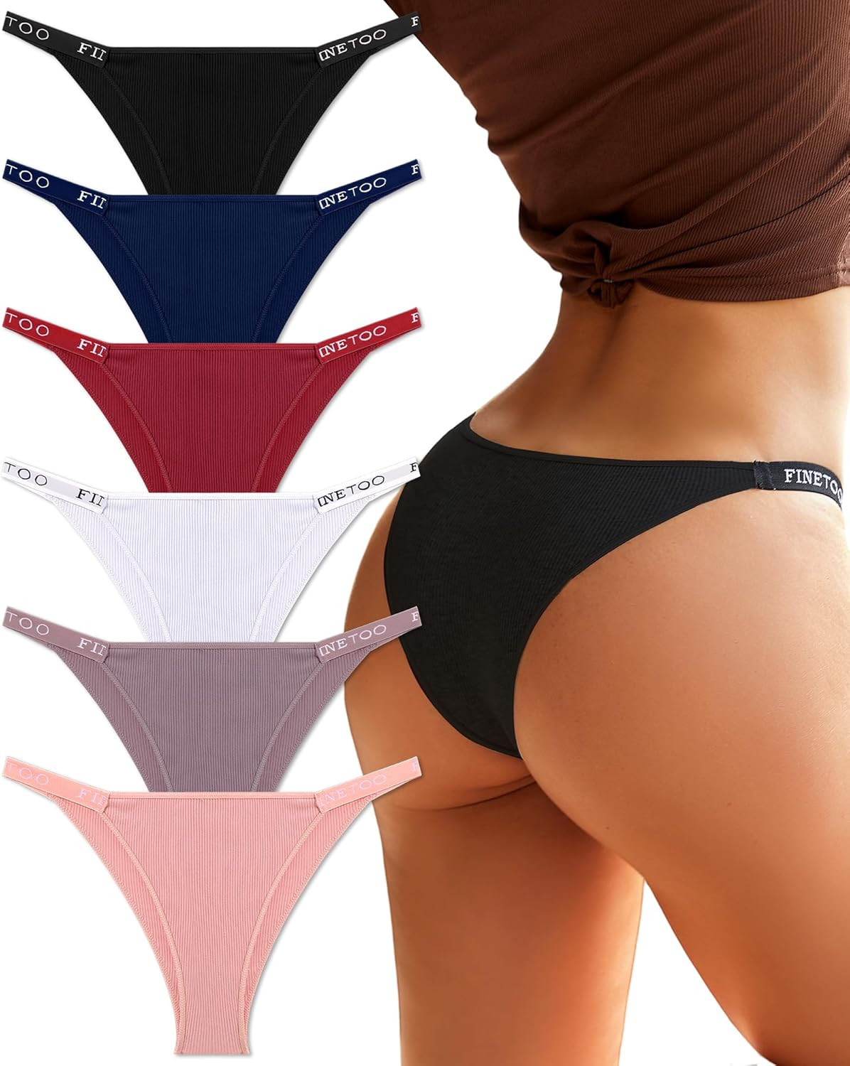 Womens Underwear Cotton High Cut String Bikini Panties Low Rise Hipster Ladies S