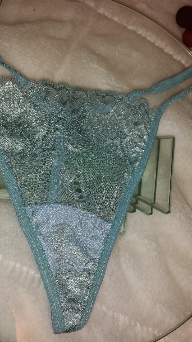 6 Pair Size 7 large Teal purple red white black sheer Lace Thong Panties Lot 6