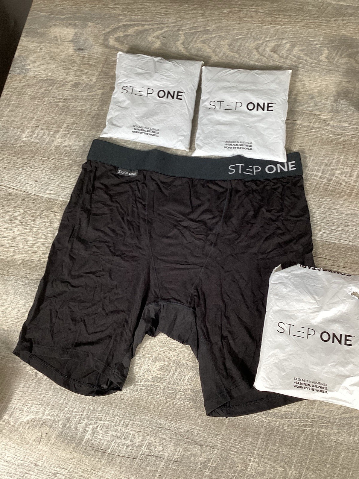 Step One Womens Boxer Briefs XL Black Bamboo Underwear 4 Pack New In Bag