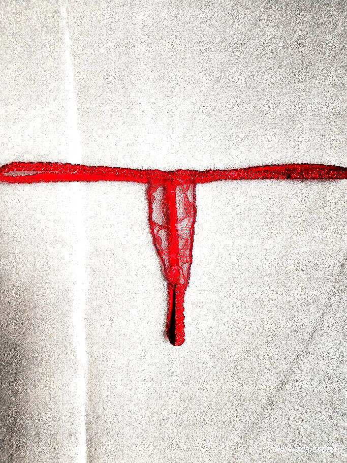 Crochet Sexy Exotic Lingerie G-String. Thong. Red Large Size (#001)
