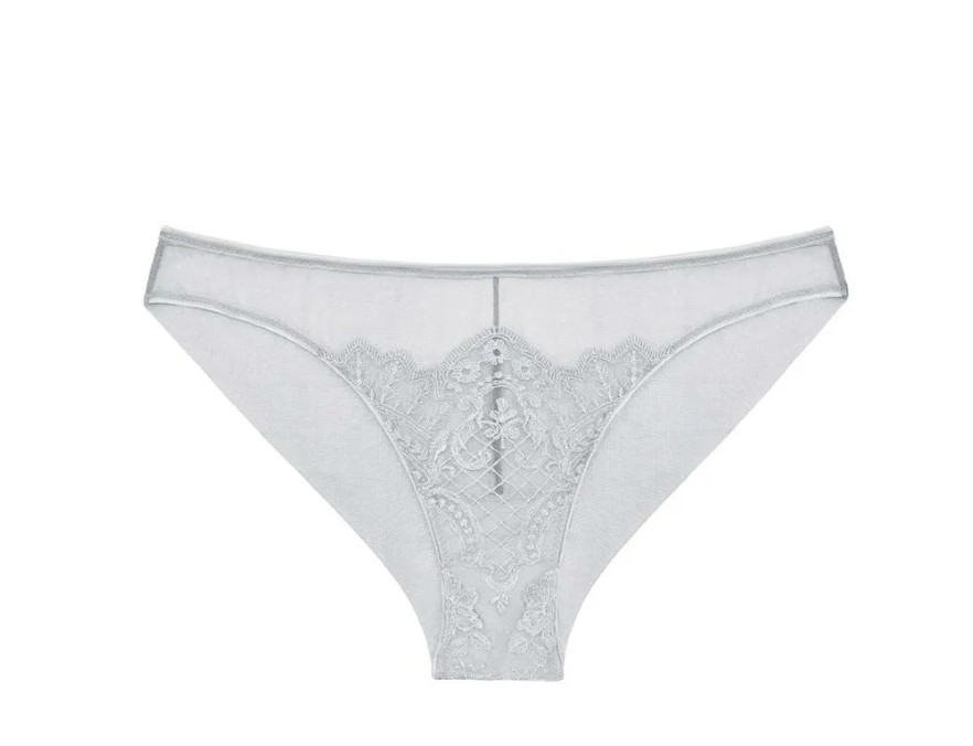 I.D.Sarrieri Womens French Silver Goddess Lace Mesh Brief Size 1 ( Small) 10769
