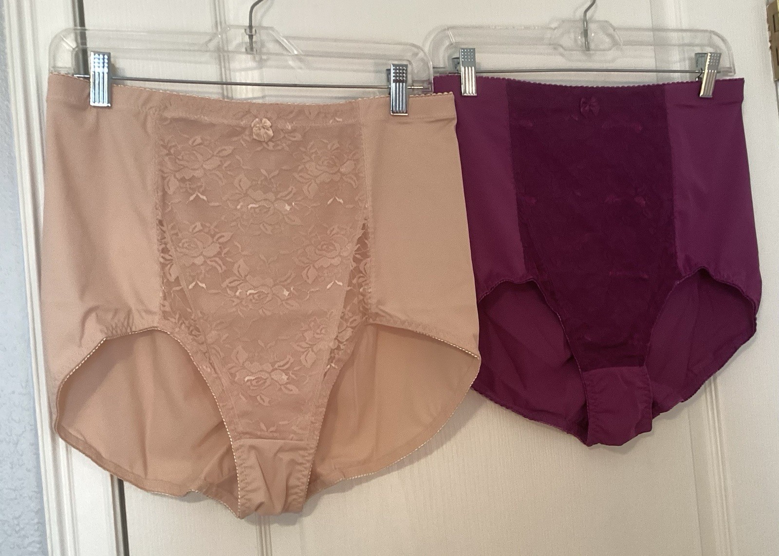 Rhonda Shear Pin-Up Lace Front Brief Panties 2Pack 1X Style3999 Pink&Purple NWT