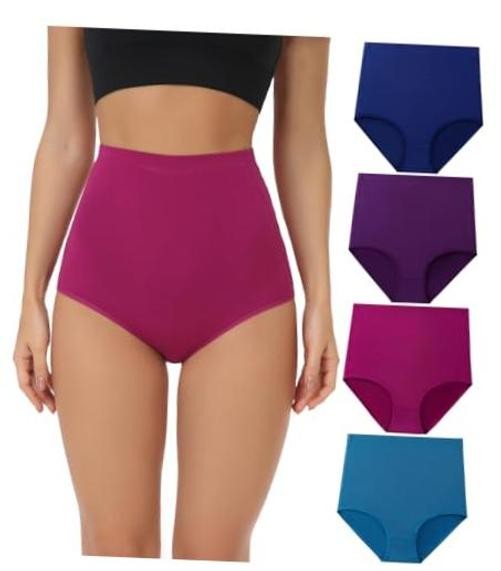 Women’s Underwear Cotton Super High Waisted Briefs Stretch Medium Multicolora5
