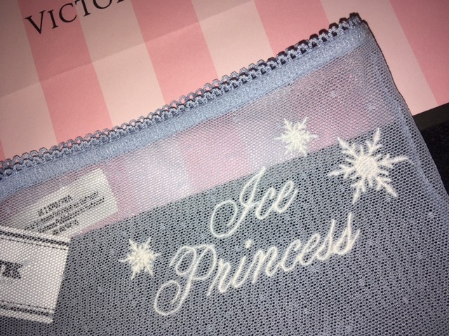 NWT VICTORIAS SECRET PINK WINK CHEEKY MESH SNOWFLAKE CHARM ICY BLUE ICE PRINCESS