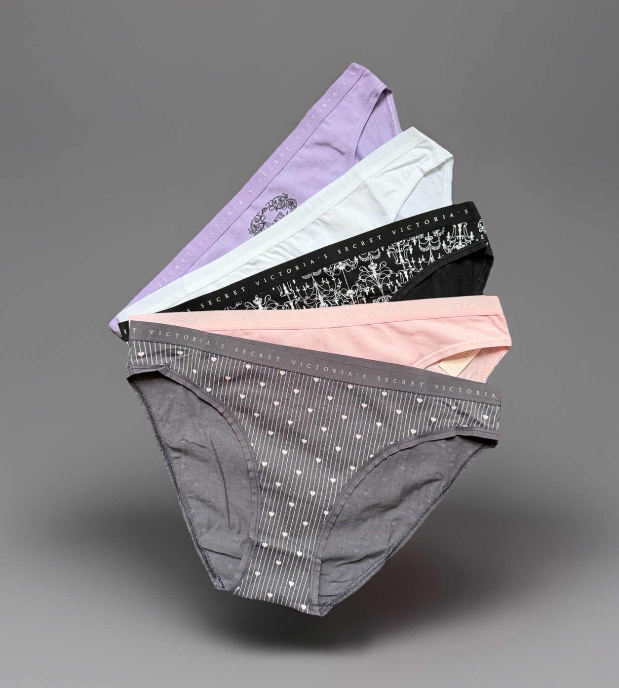 Lot 5 Victoria’s Secret sz S Stretch Cotton Bikini Panty Underwear Bundle Pack