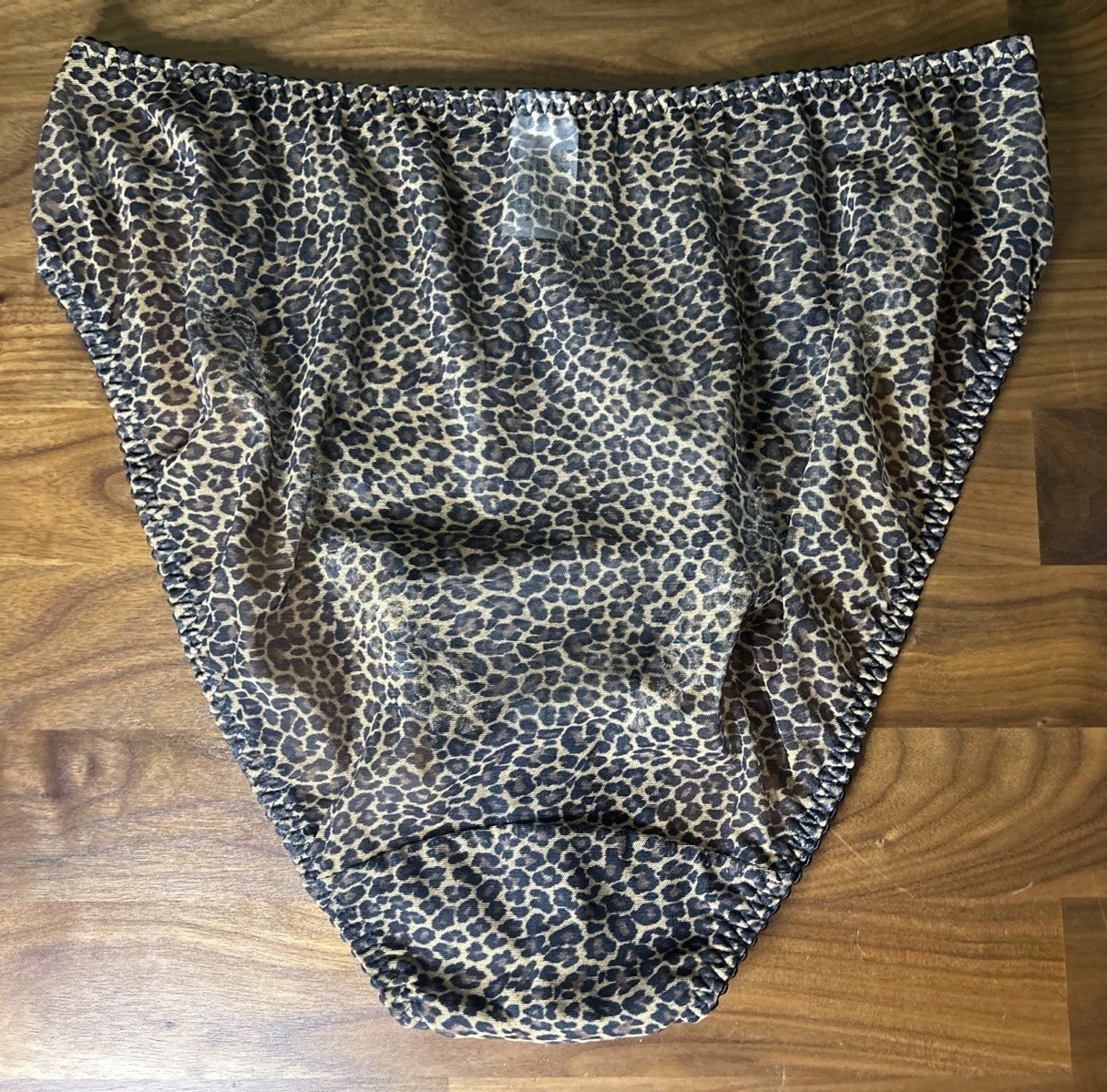 Vtg Lunaire Sheer Panties Floral Mega Hi-Cut Panties XL 8 High Leg Briefs