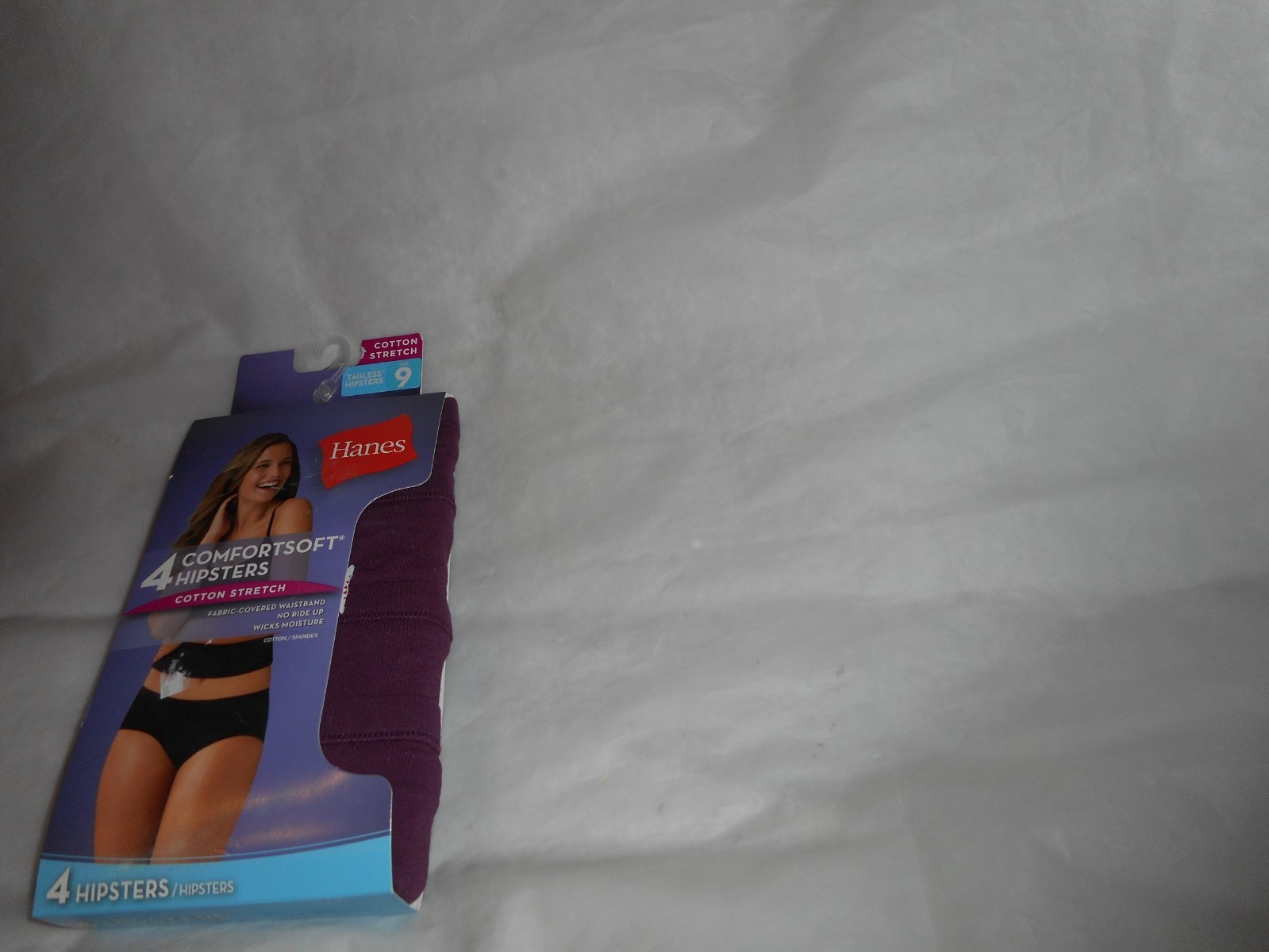 Hanes 4 Pack Comfortsoft Burgandy Hipster Women’s Cotton Stretch Panty Size 9