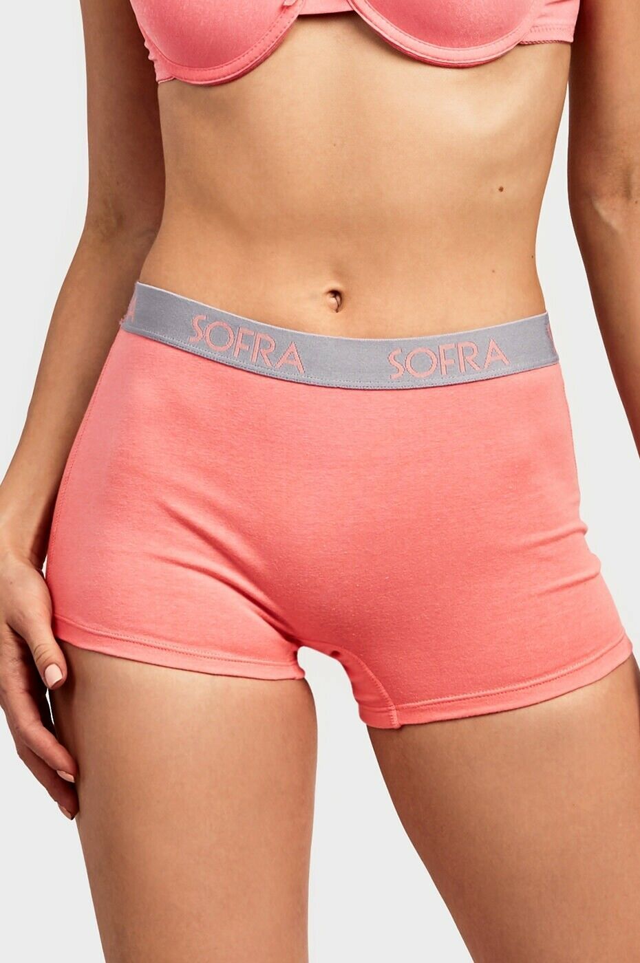 Sofra Women Soft Cotton Sports Boxer Brief Shorts Boyshorts Underwear Panties