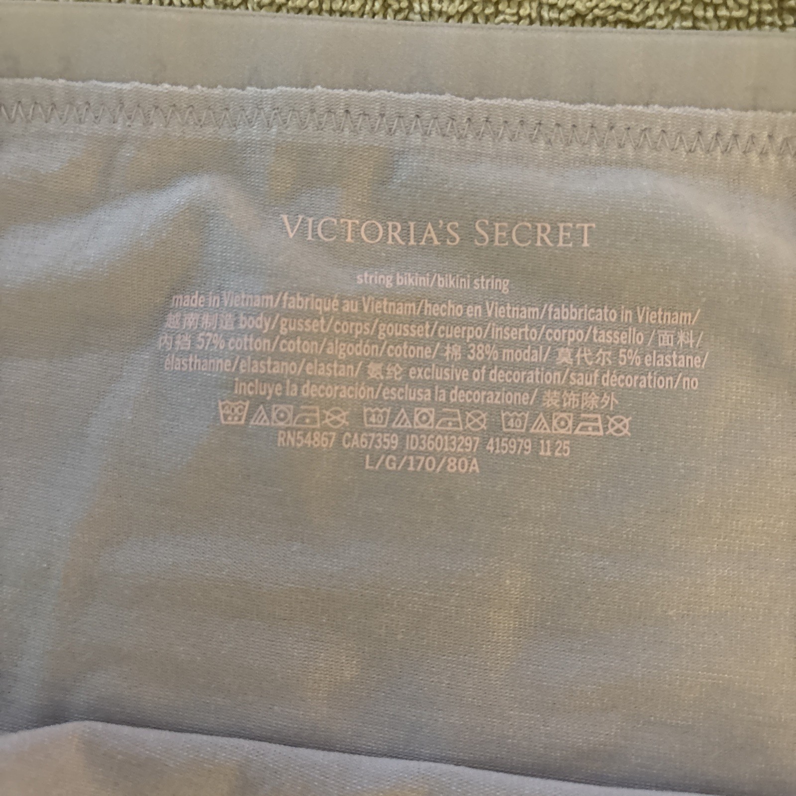 Victoria’s Secret Large , Lavender, Cotton String Bikini Panty
