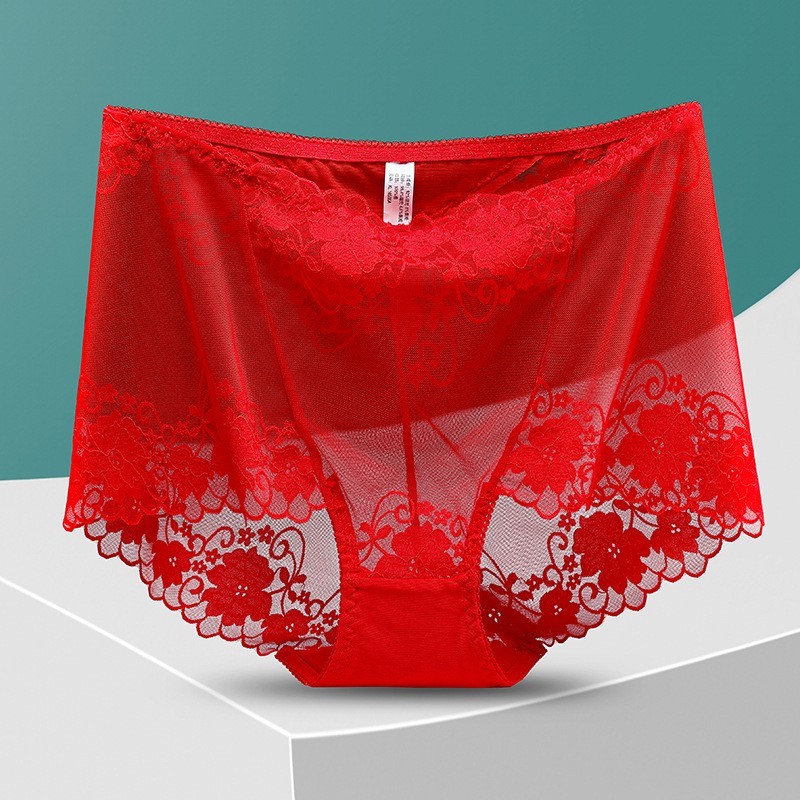 3X Women High Waist Knickers Briefs Lady Lace Seamless Underwear Panties M-4XL