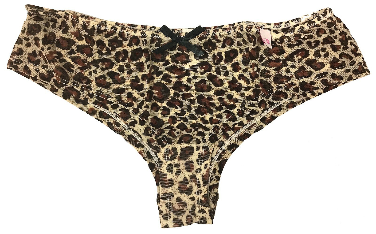 Cotton Candy Intimates Women’s Bikini Cheeky Boyleg Panties Cheetah Leopard Brn