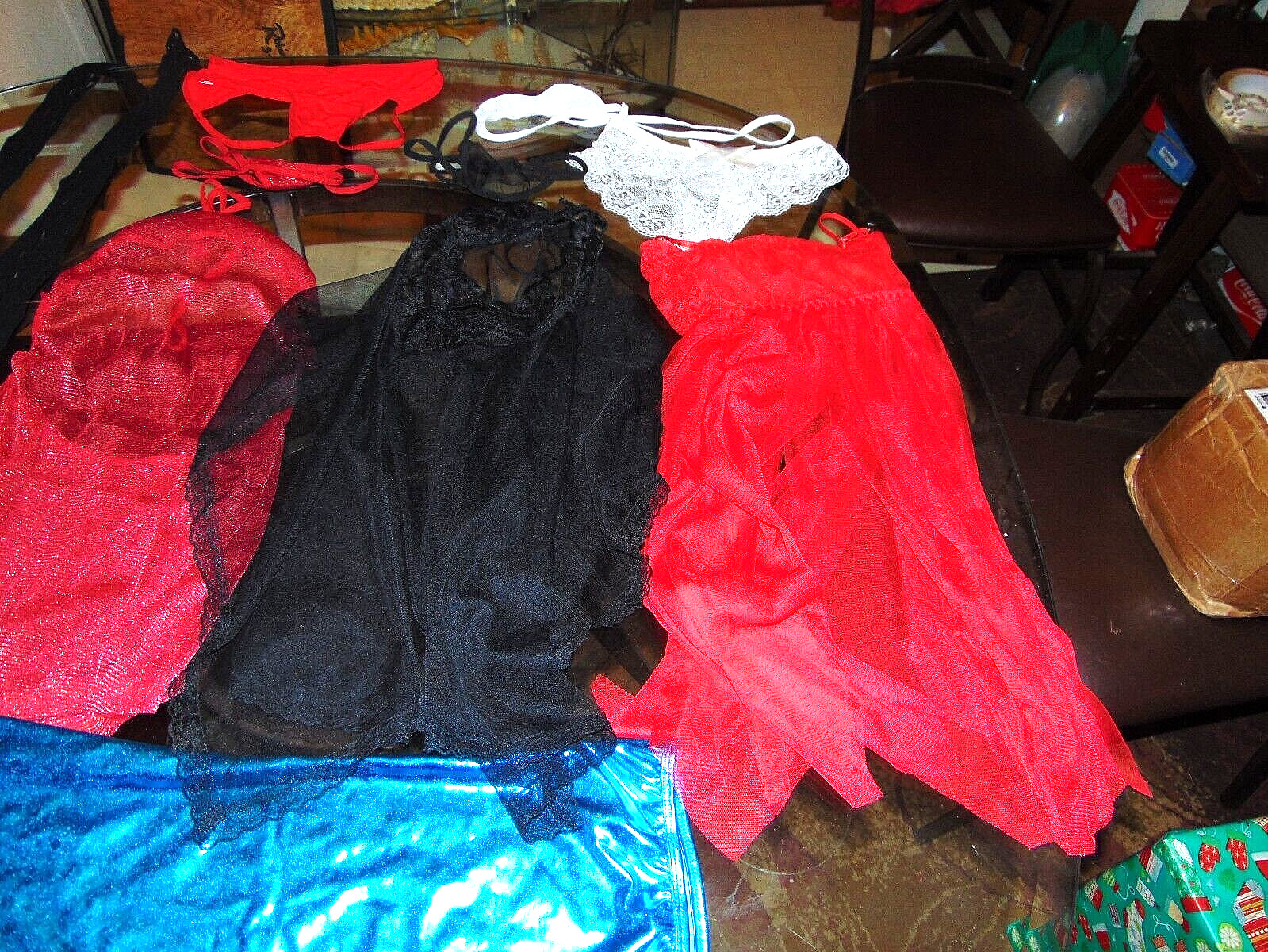 11 NEW AND DIFFERENT PIECES OF LINGERIE G STRING, BODY STOCKING, TEDDY