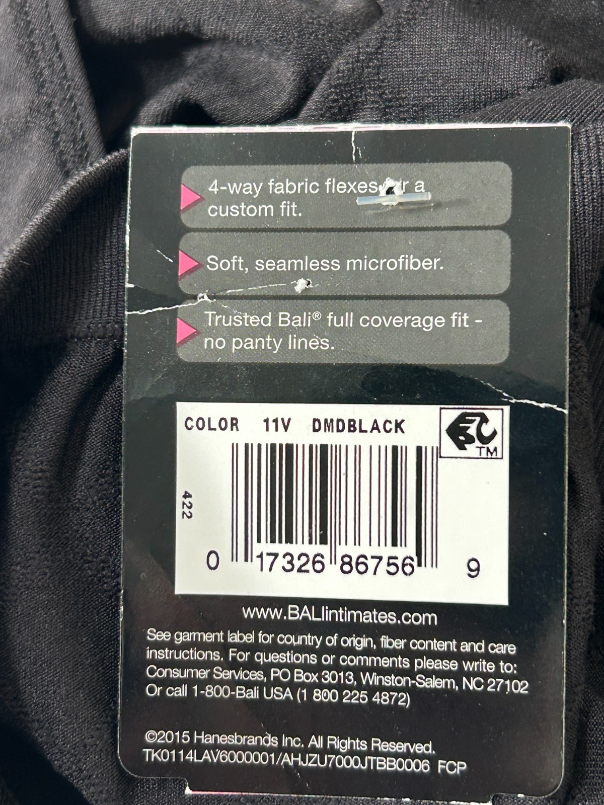 Bali Womens High Waist Underwear 6/7 Comfort Revolution Brief 1 Pair Black 803J