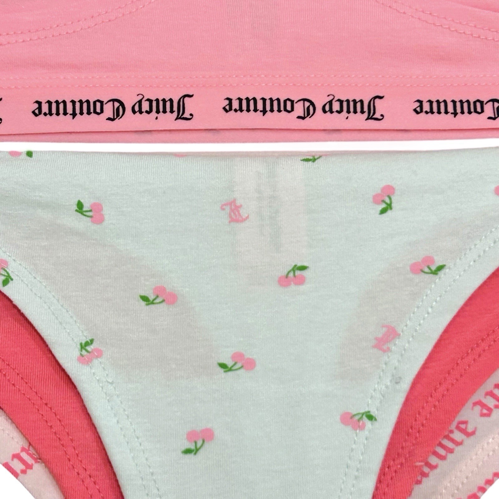 NWT Juicy Couture 7-Pack Thong Panties MED Watermelon Cherries Cotton Spandex