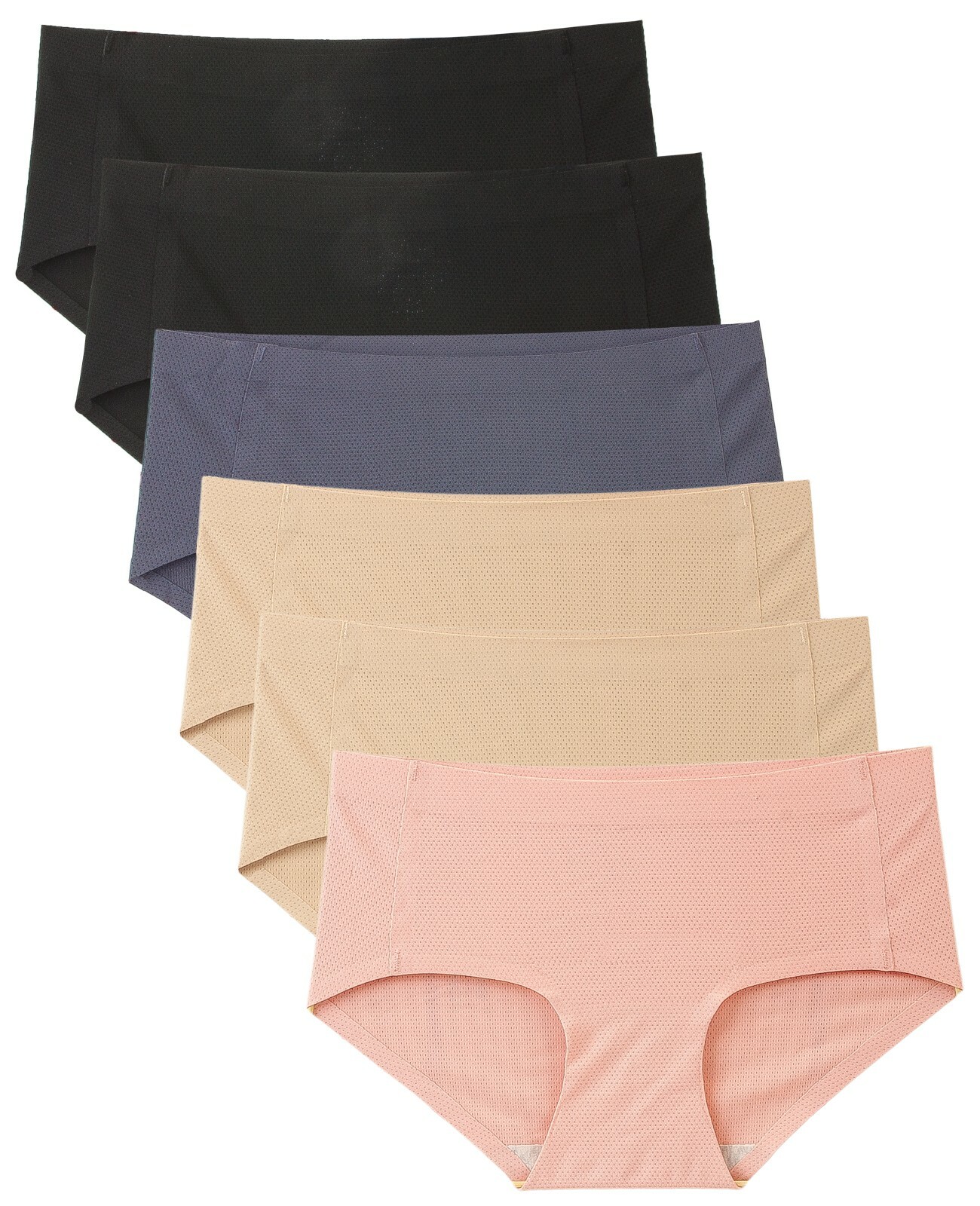 Barbra Seamless No-Show Womens Bikini Underwear Small to Plus Size Multi-Pack