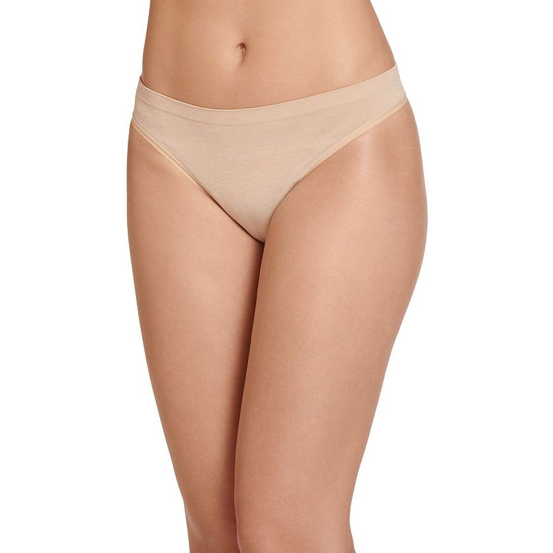 JOCKEY Smooth & Shine Seamfree Seamless beige Thong Panty Womens Sz xl new nwt