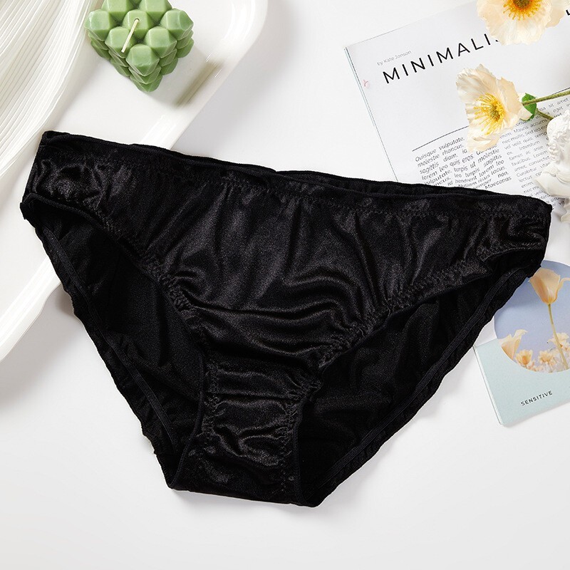 S-XL 3 Pcs Lot Womens Sexy String Satin Bikinis Panties Silky Briefs Underwear
