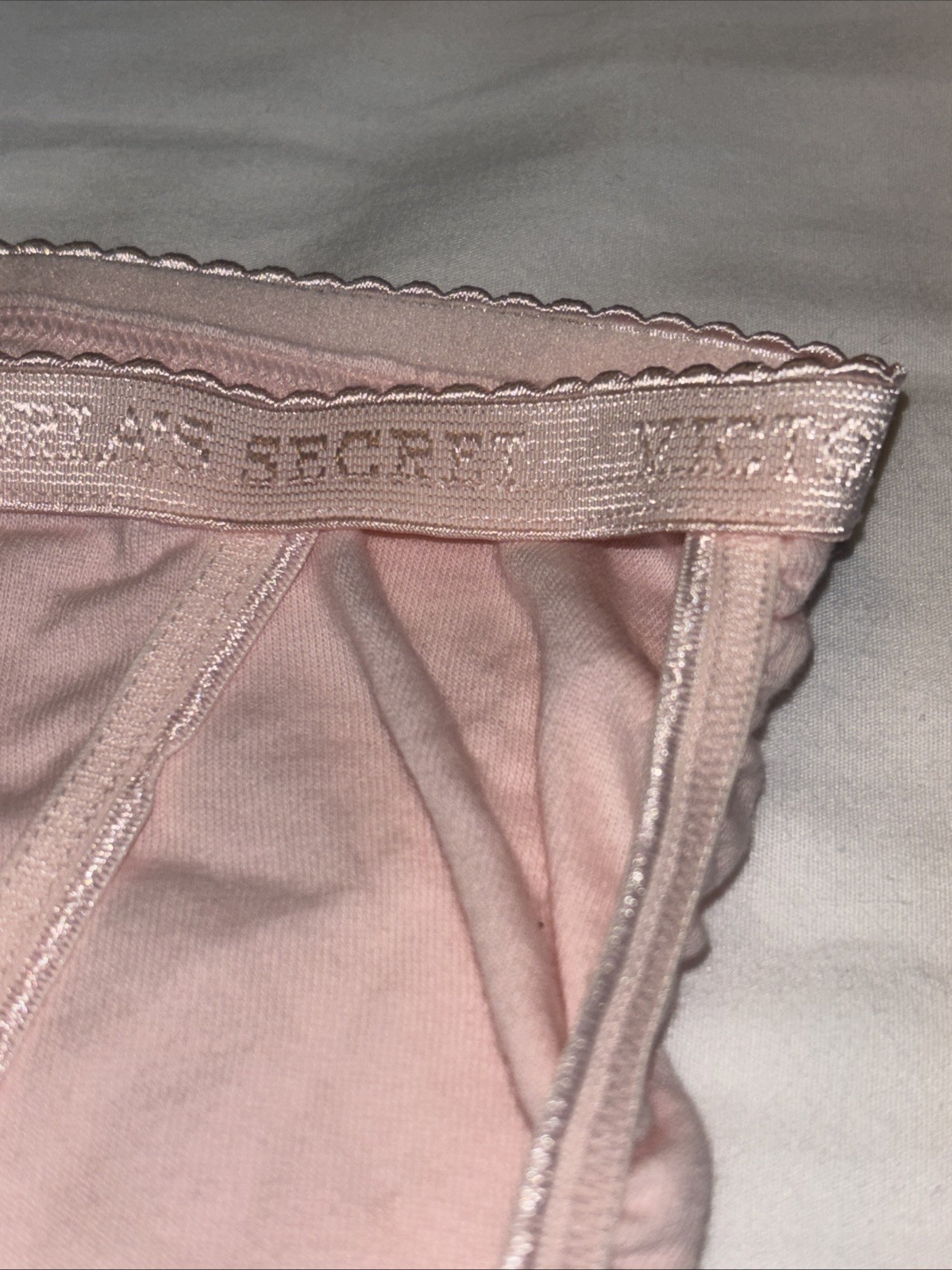Victoria’s Secret String Bikini Panties. New with Tags Size Small .pink Logo
