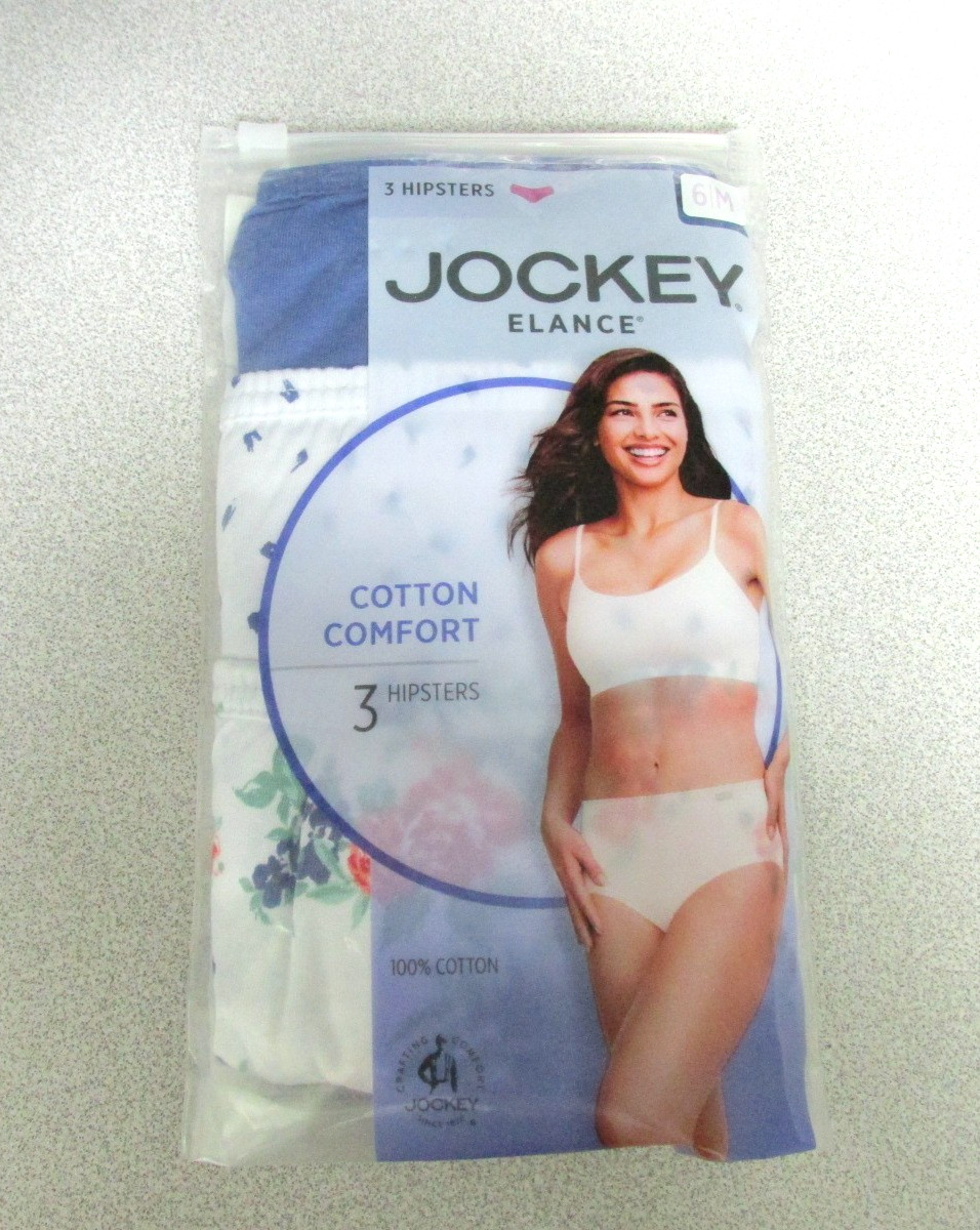3-PACK WOMENS JOCKEY ELANCE COTTON COMFORT HIPSTERS SIZE 6 MEDIUM