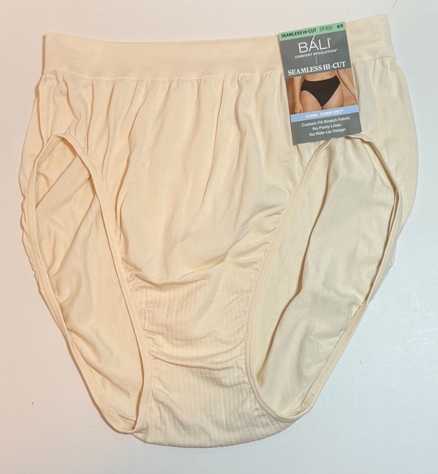 NWT Bali Seamless Hi-Cut Cool Comfort Panty DF303J Size 8/9