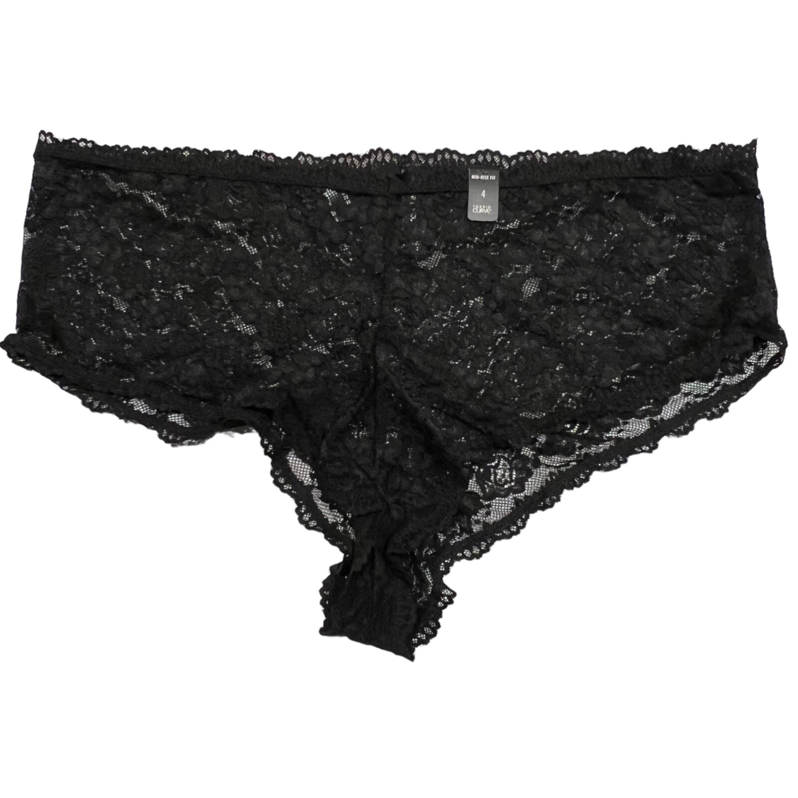 NWT TORRID Mid Rise Fit Pantie Underwear Sz 0X-1X-2X-3X-4X Black Lace