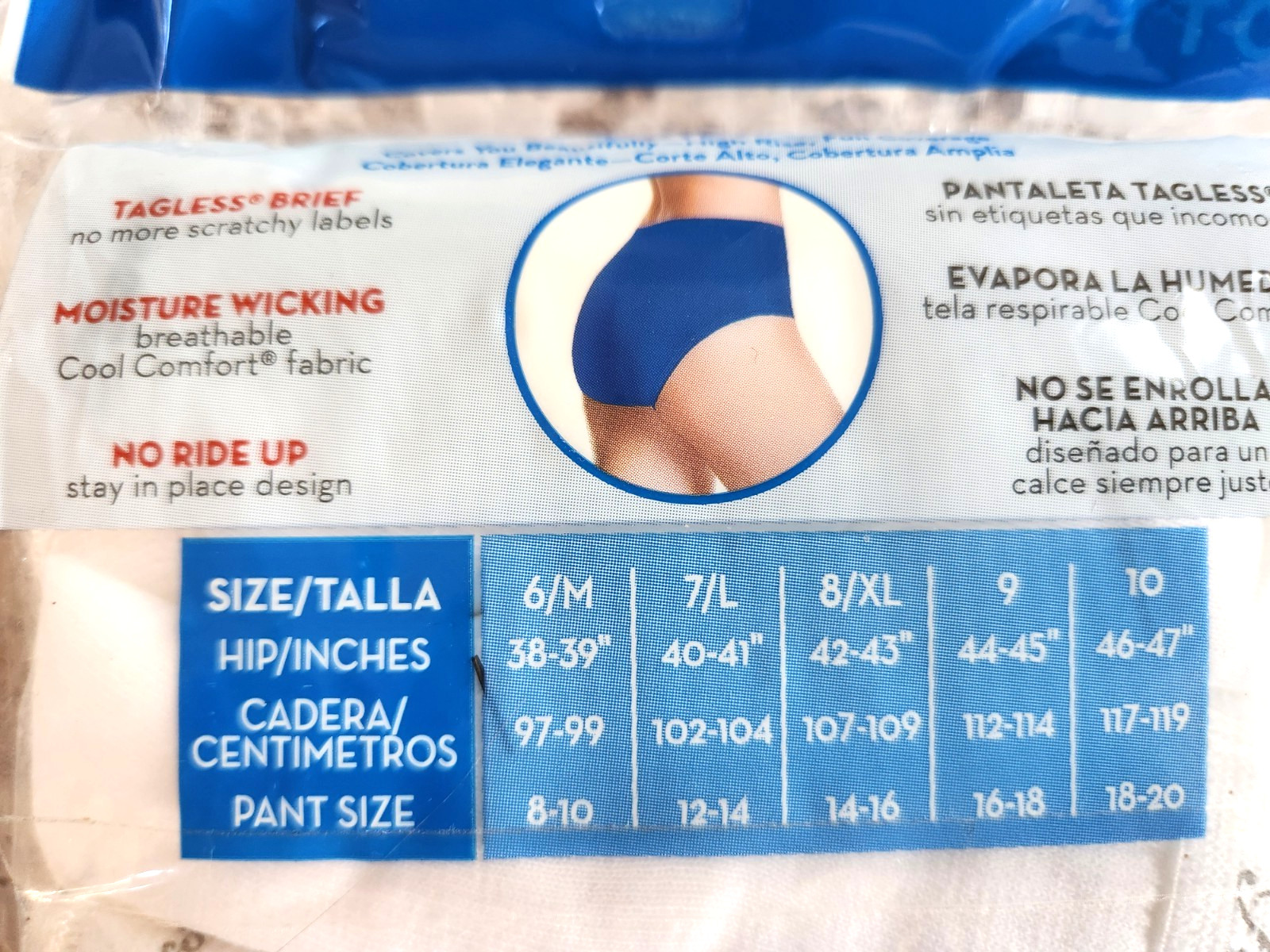 5 Pack HANES TAGLESS BRIEFS, 5 White Cool Comfort Cotton, Women’s 8/XL, New