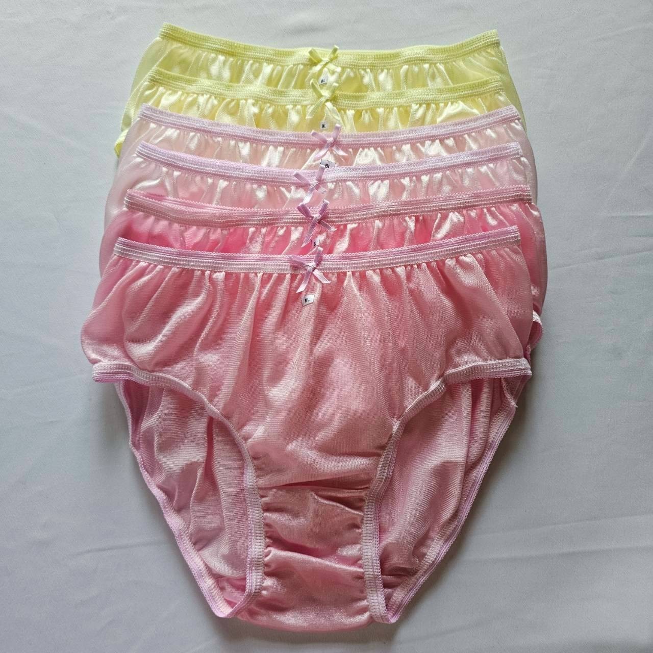 6pc Bikini Panties Women Mens Nylon Vintage Silky Soft Light Briefs Hip 32″-38″L