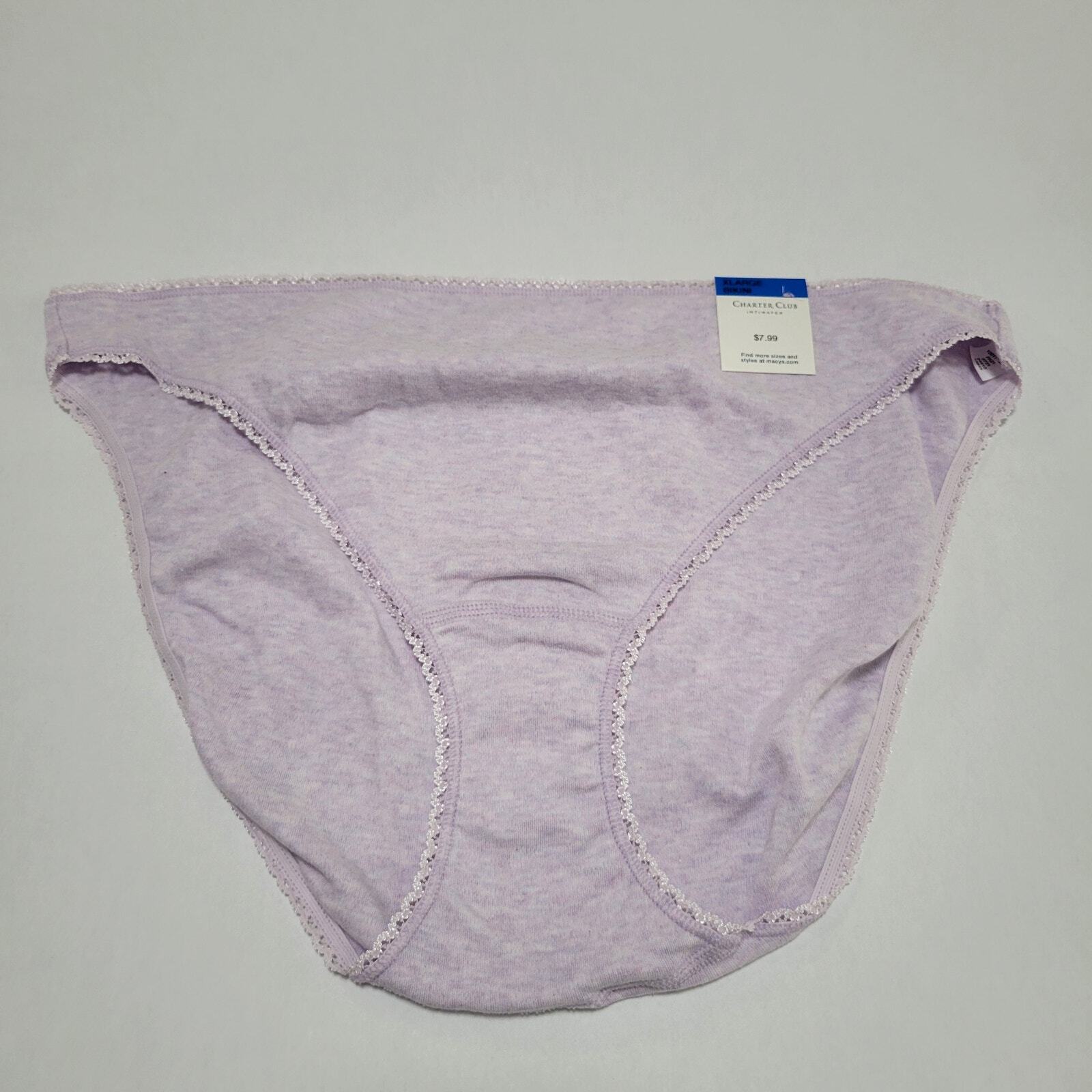 Charter Club Everyday Cotton Bikini Underwear Amethyst Heather NWT Size XL