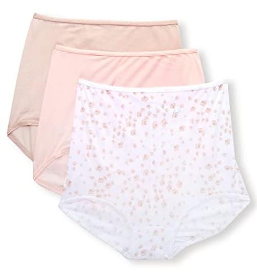 womens Underwear Briefs Pack, 3-pack, 11 Blushing Pink/Sandshell/White Floral
