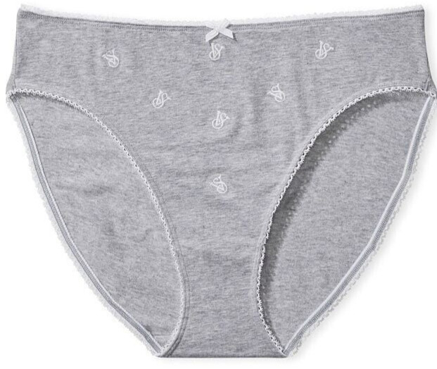 L Grey LOGO Stretch Cotton Waist Victorias Secret High-Leg Waist Brief Panty