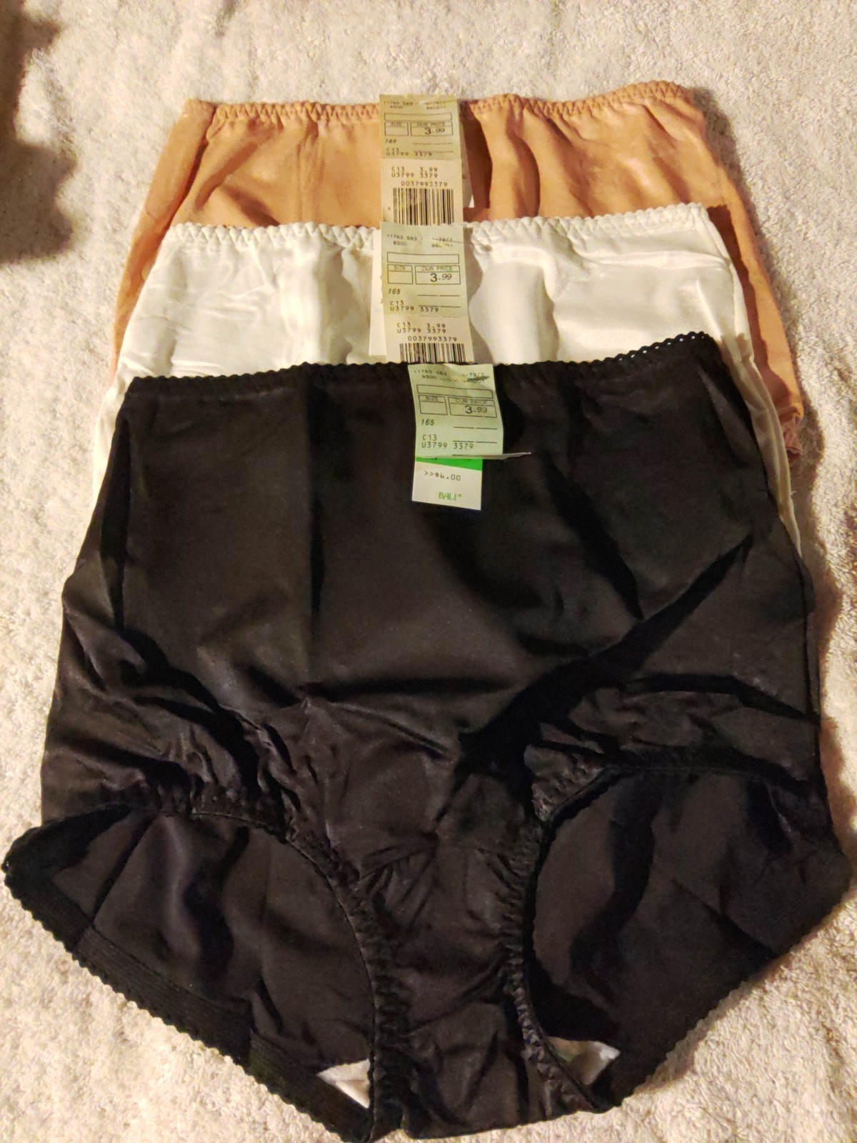 3 Pair-Bali “Something Else” Brief Panties Sz 9, 85% Antron III Nylon 15% Lycra