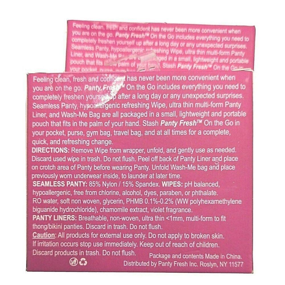 BOGO Panty Fresh Emergency Thong Underwear Kit Seamless Black and Nude S NEW