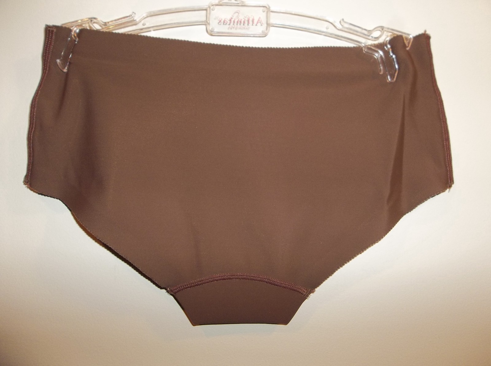 NWT AFFINITAS INTIMATES NYLON Chocolate Midrise PANTIES UNDIES L