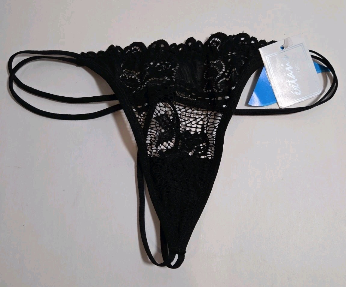 Extasis Sexy Lacy Strappy Thong Style Womens Panties Made In Brazil Size Medium