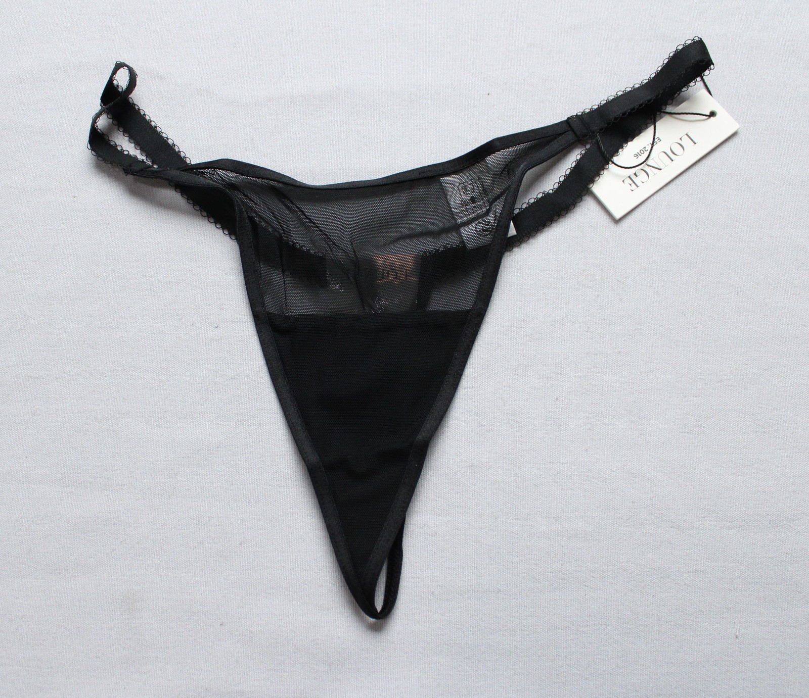 Lounge Women’s Zalia Sheer Heart Charm Thong DH3 Black Small NWT