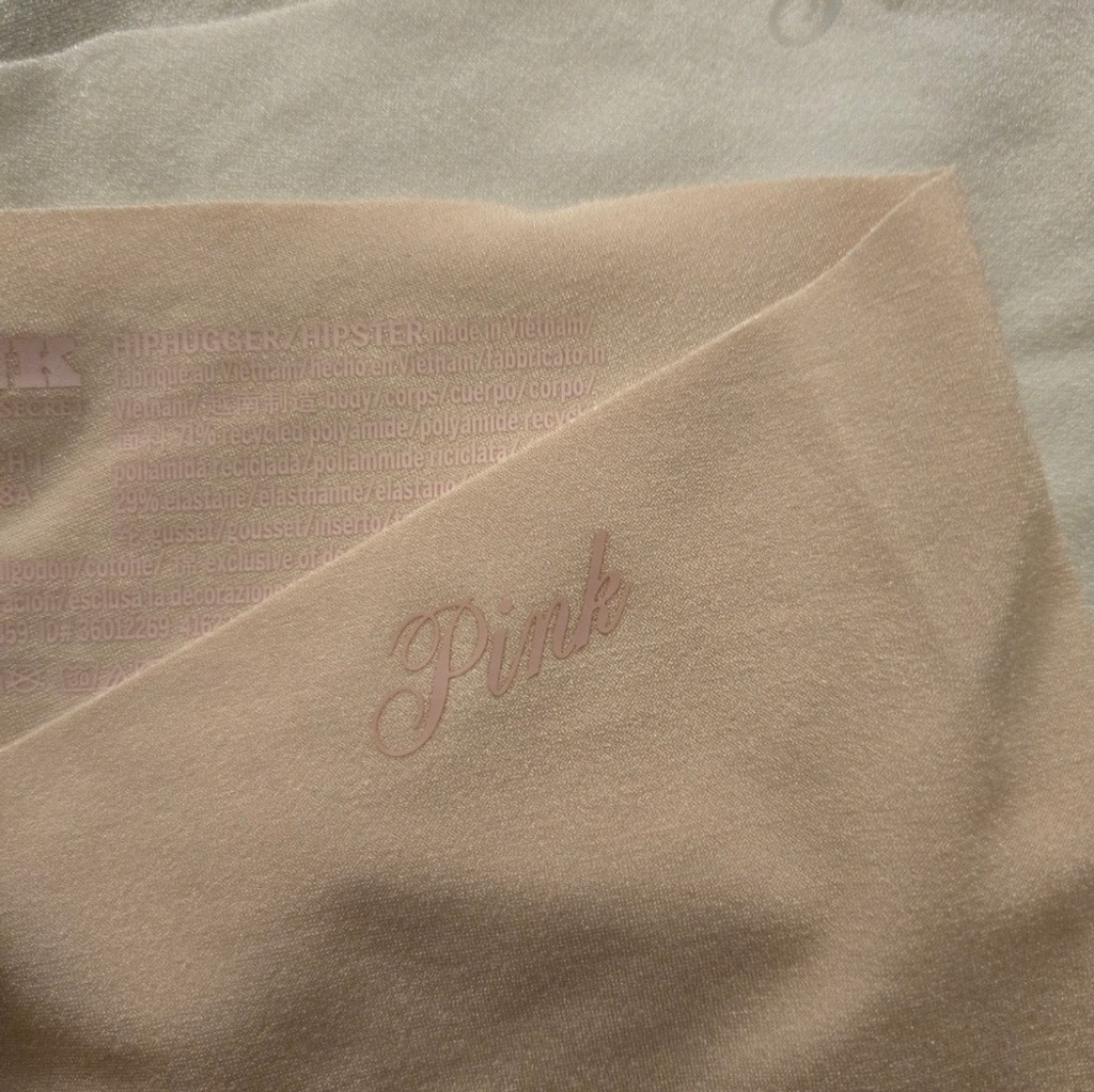 NWT PINK Victoria’s Secret Set Of 2 Seamless Hiphugger Panties Nude White Small