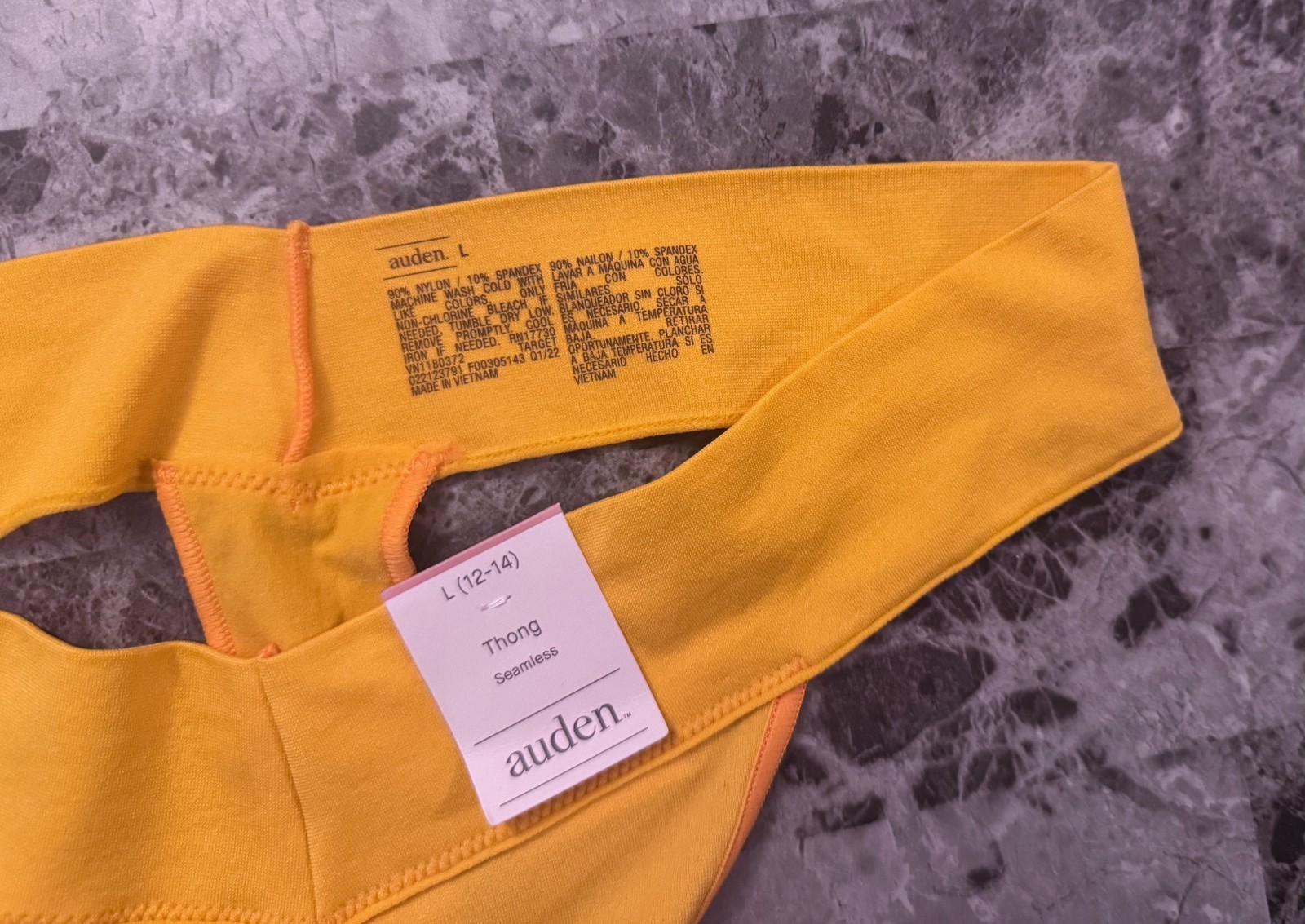 NWT AUDEN LARGE ORANGE STRETCH SEAMLESS THONG PANTIES