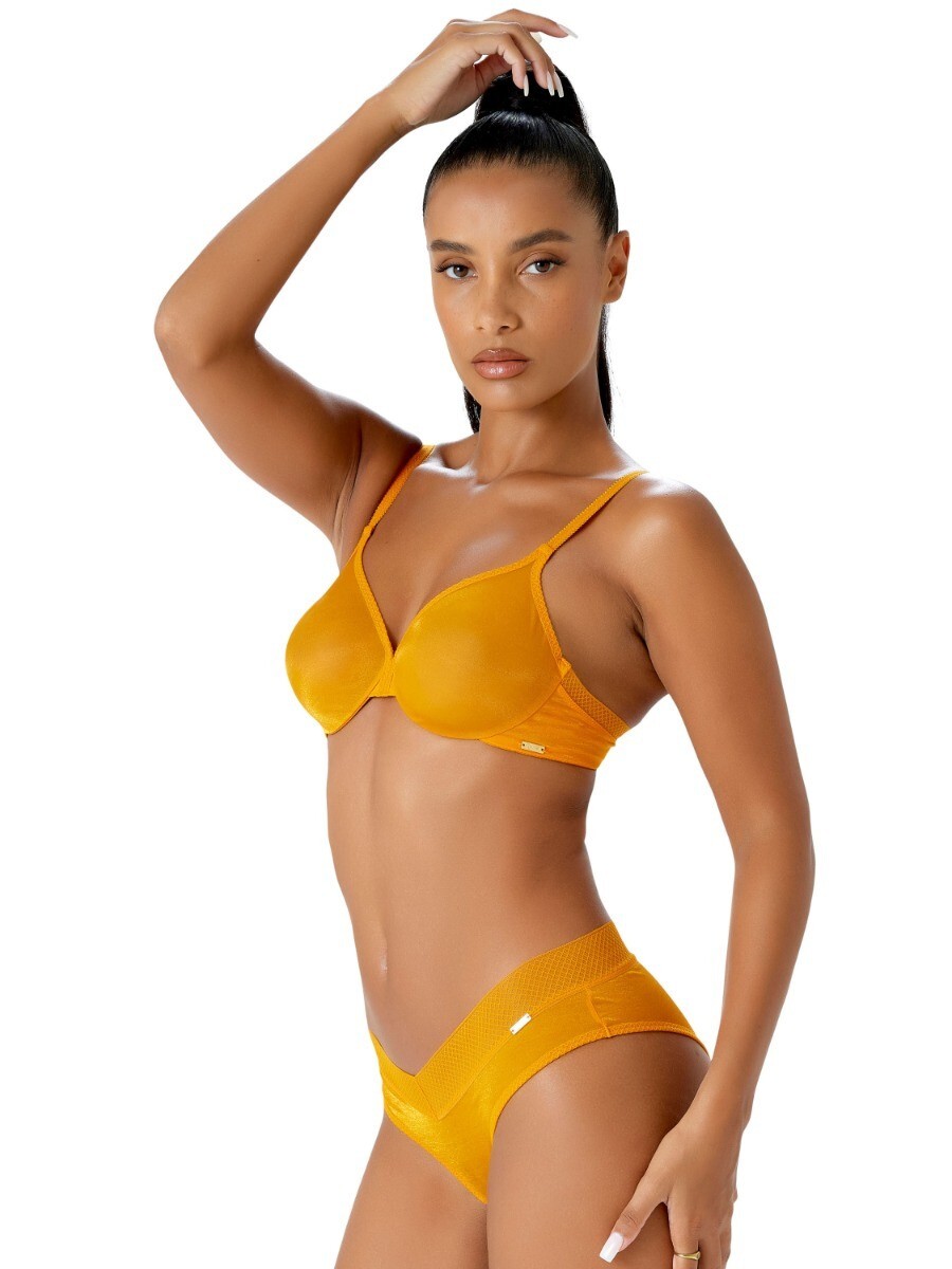 Gossard Glossies Briefs Cheeky Short Knickers Briefs Sparkly Mango Sorbet