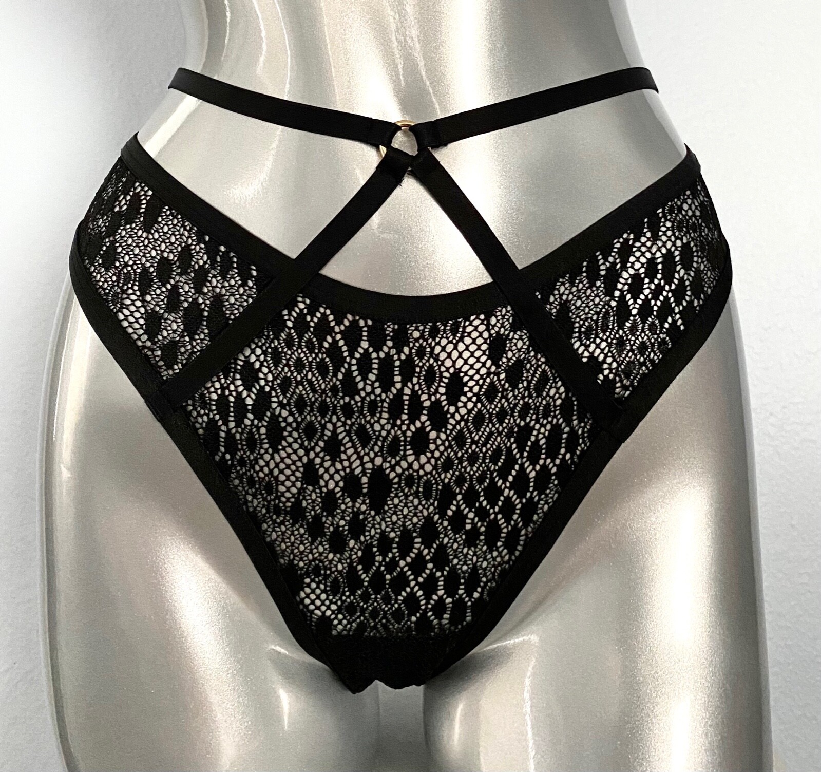 Victoria’s Secret Panty Very Sexy Black Snake Lace Brazilian Strappy XS M L XL