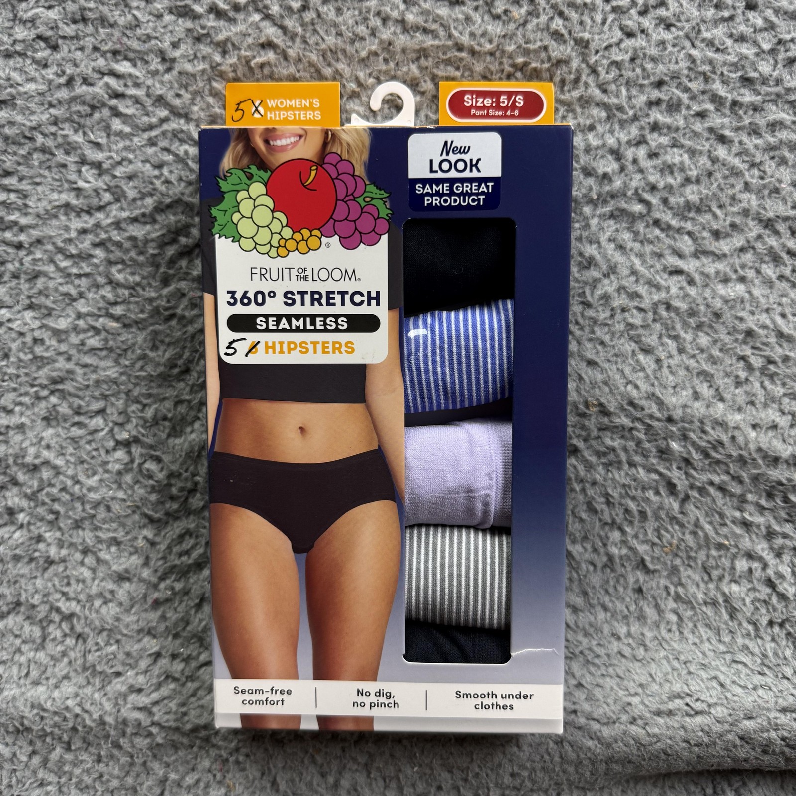 Fruit Of The Loom Panties Womens 5/S Seamless 360 Stretch 5 Hipsters Tagless