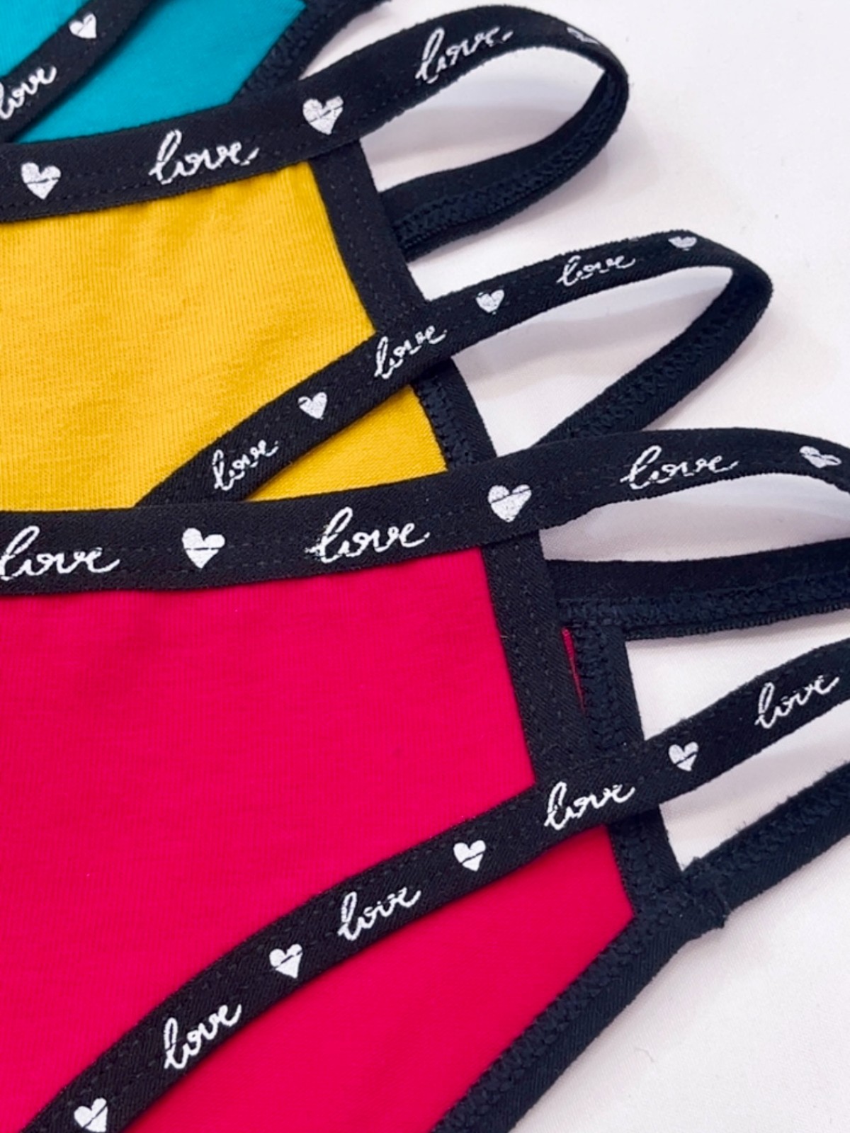 Lot of 6 Women Cotton Love Bikini String Underwear Cheeky High Cut Panties 30152