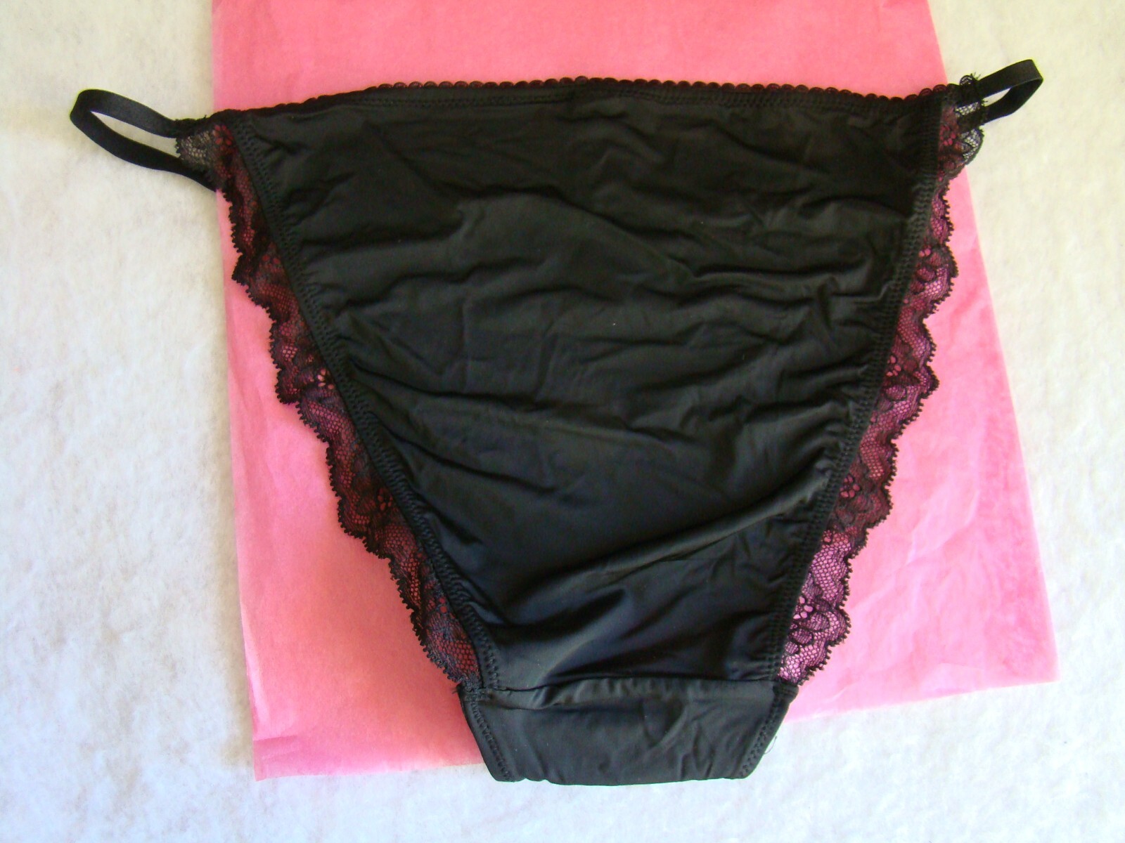 New Victoria’s Secret Dream Angel Black Floral Lace Strappy Sides String Bikini
