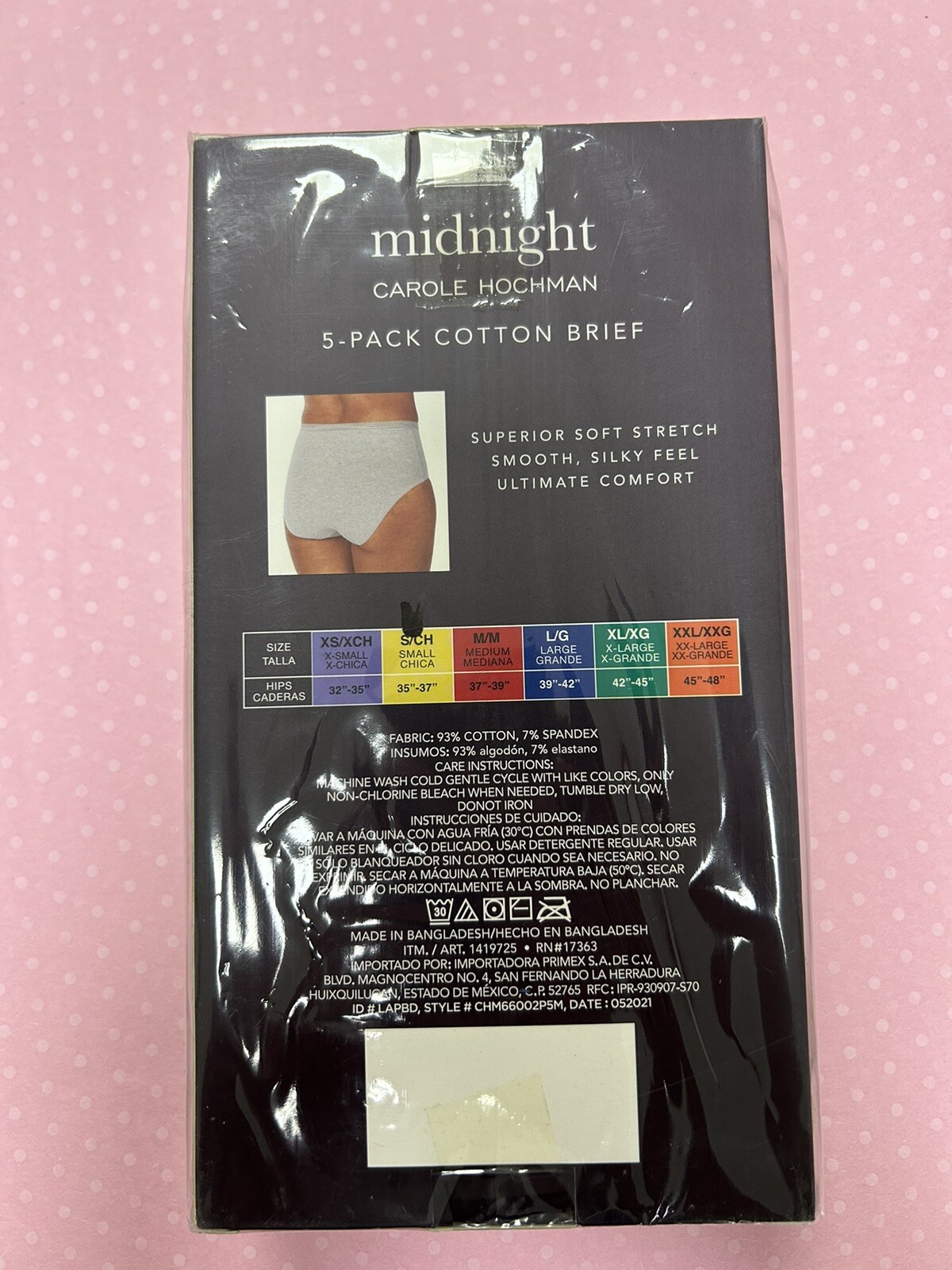 Ex Carole Hochman Midnight Premium Luxe Soft Cotton Briefs 5 PACK Sizes XS-2XL