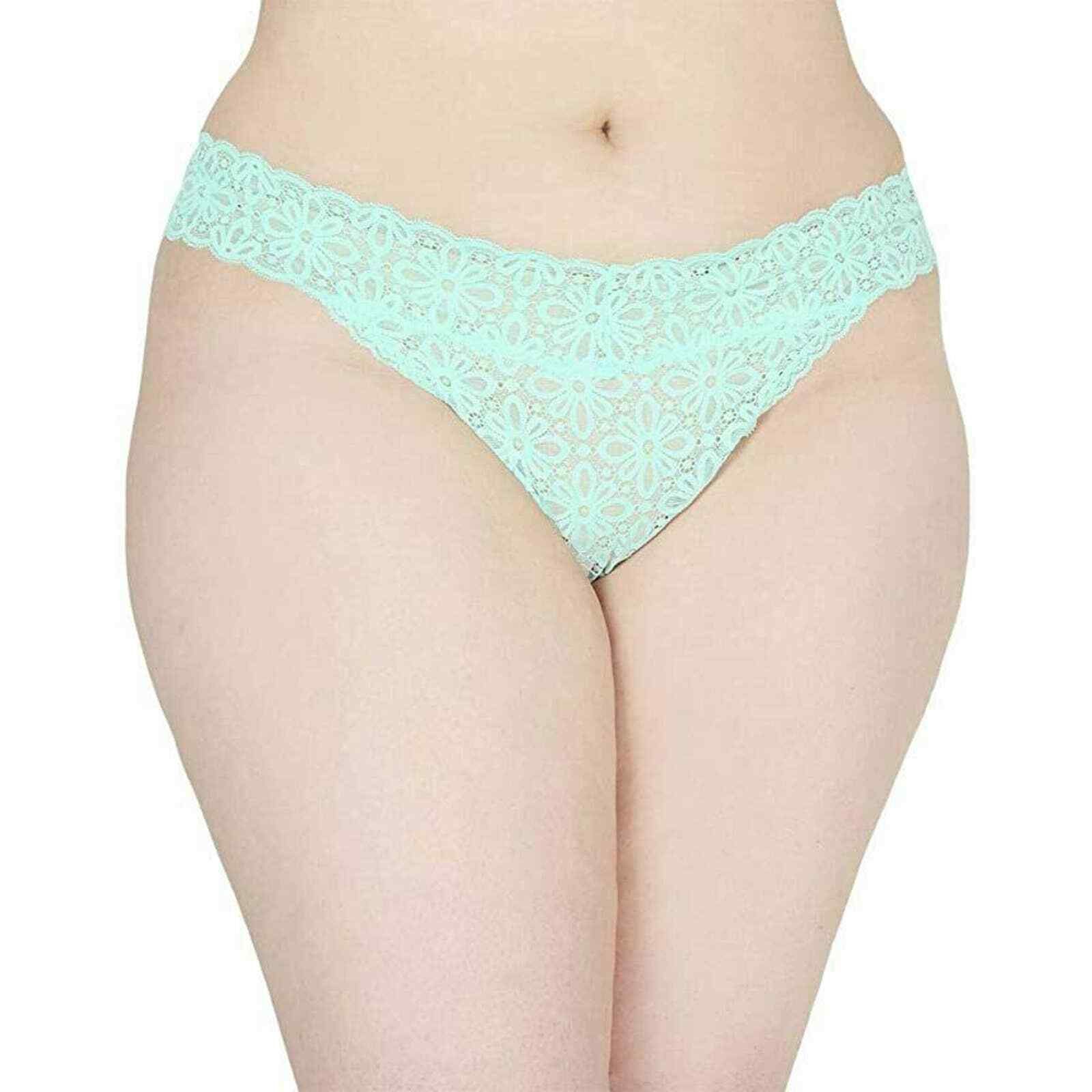 Jenni Plus Size One Size Lace Thong Underwear Fits Sizes 1X-3X Marina