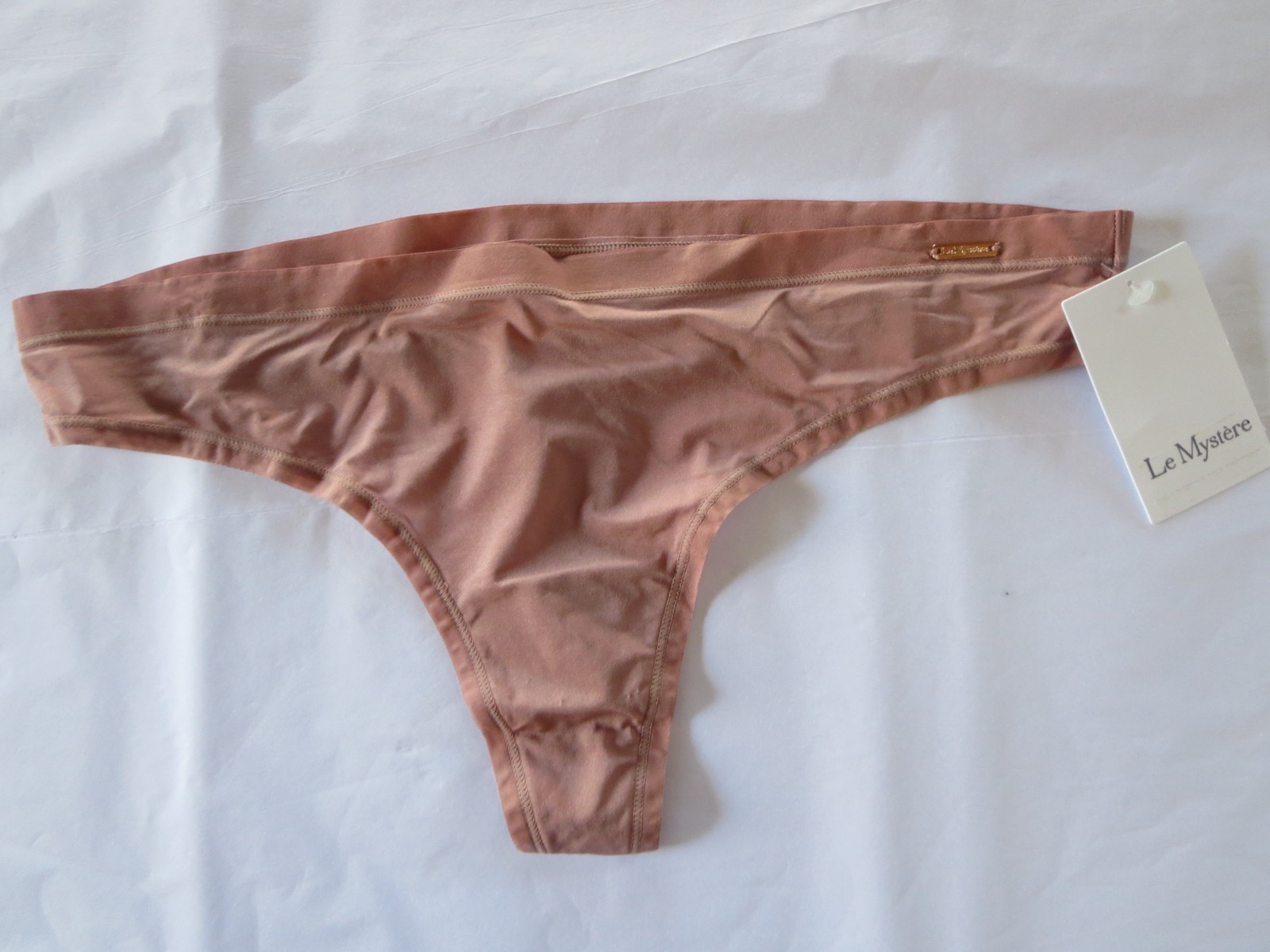 LE MYSTERE INFINITE COMFORT THONG PANTY #8838, S/M, 2 PACK, MINK & COCOA, NWT