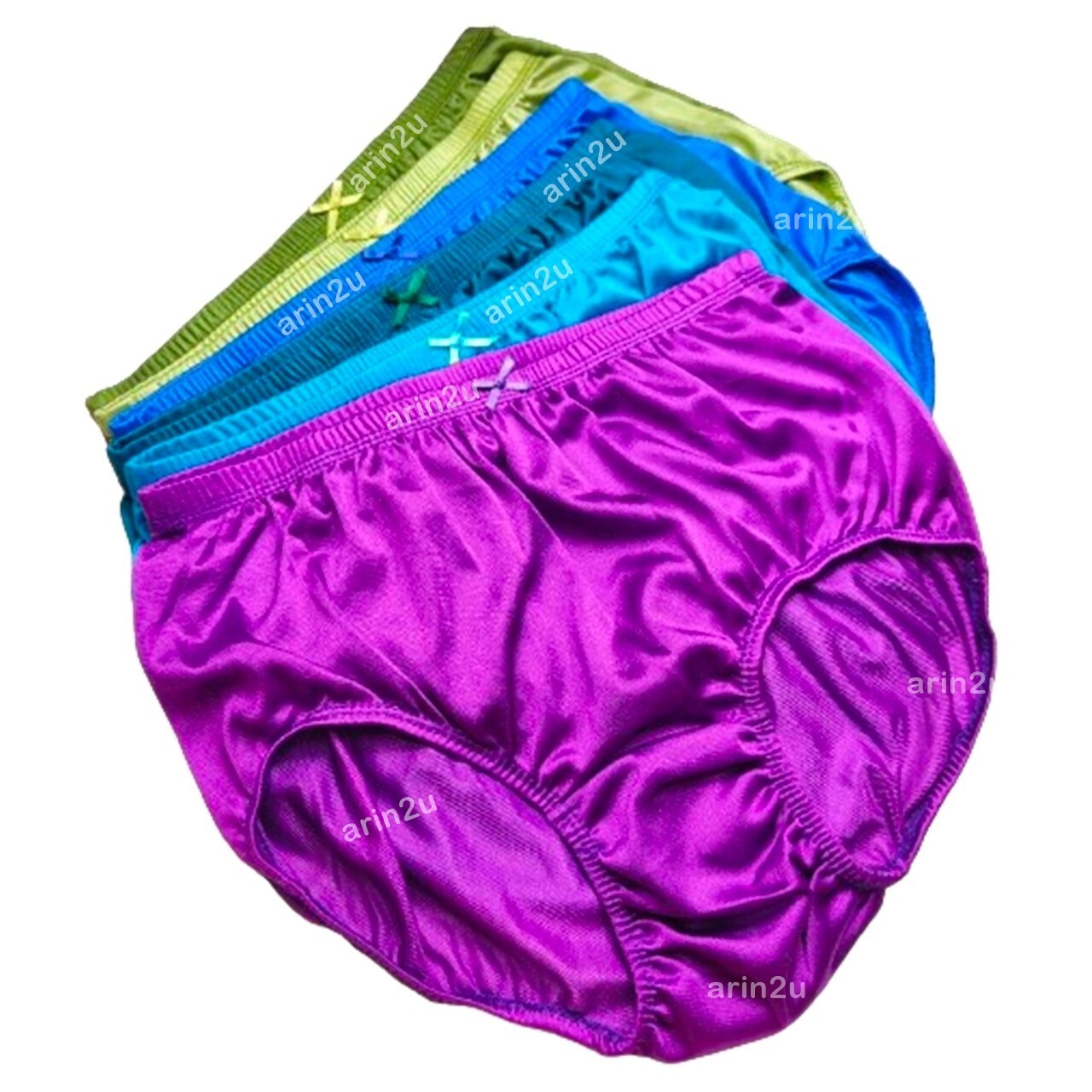 12x Plain Classic Nylon Silky Underwear High Waist Panties Briefs Plus Size 3XL