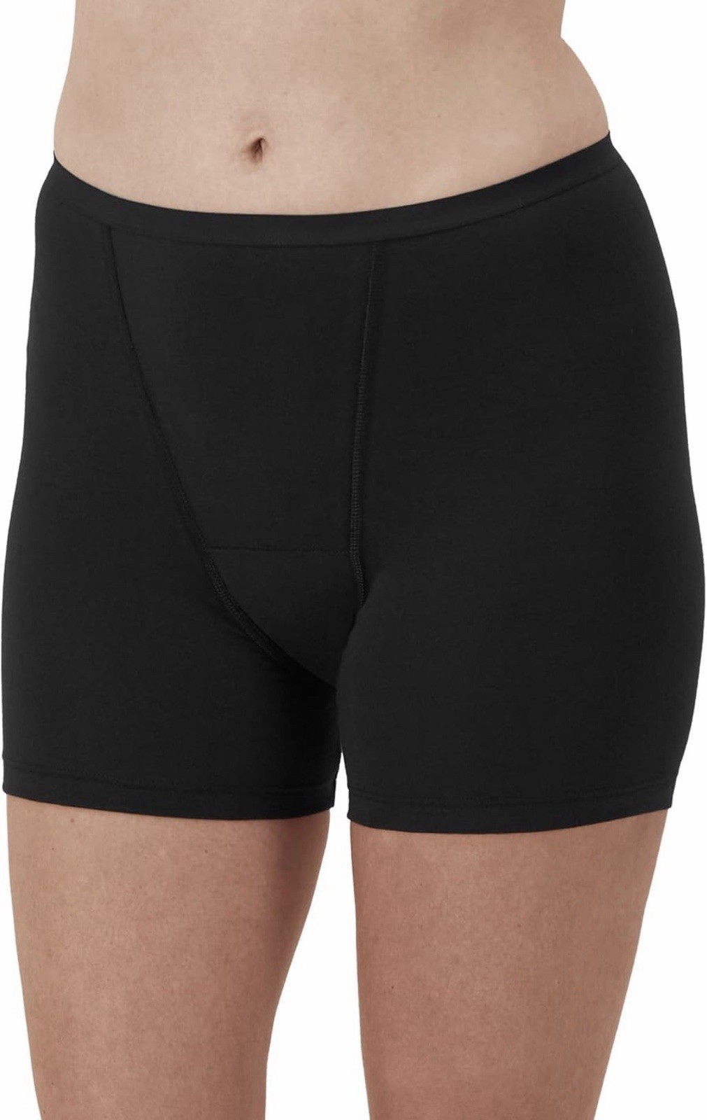 Hanes Women’s Comfort, Period. Boxer Medium, 2-pack Briefs, Black/Black