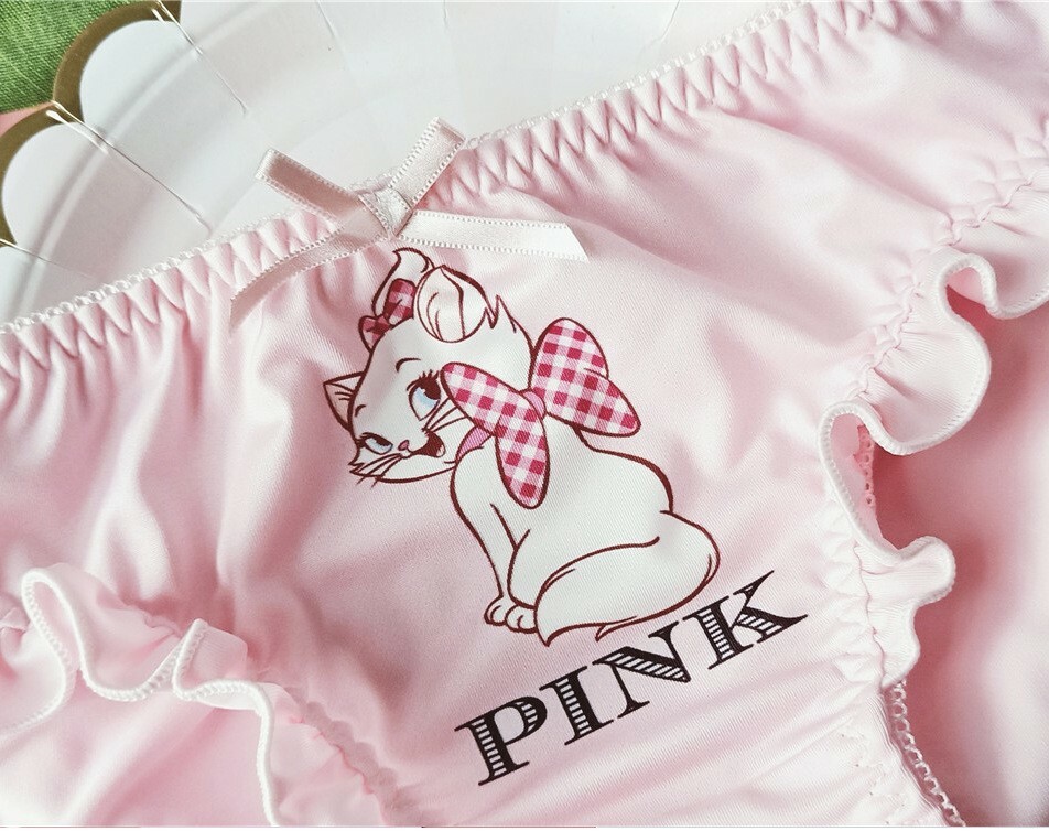 2PCS Womens Cartoon Knicker Anime Panties Cosplay Ruffle Briefs Bikini Underwear