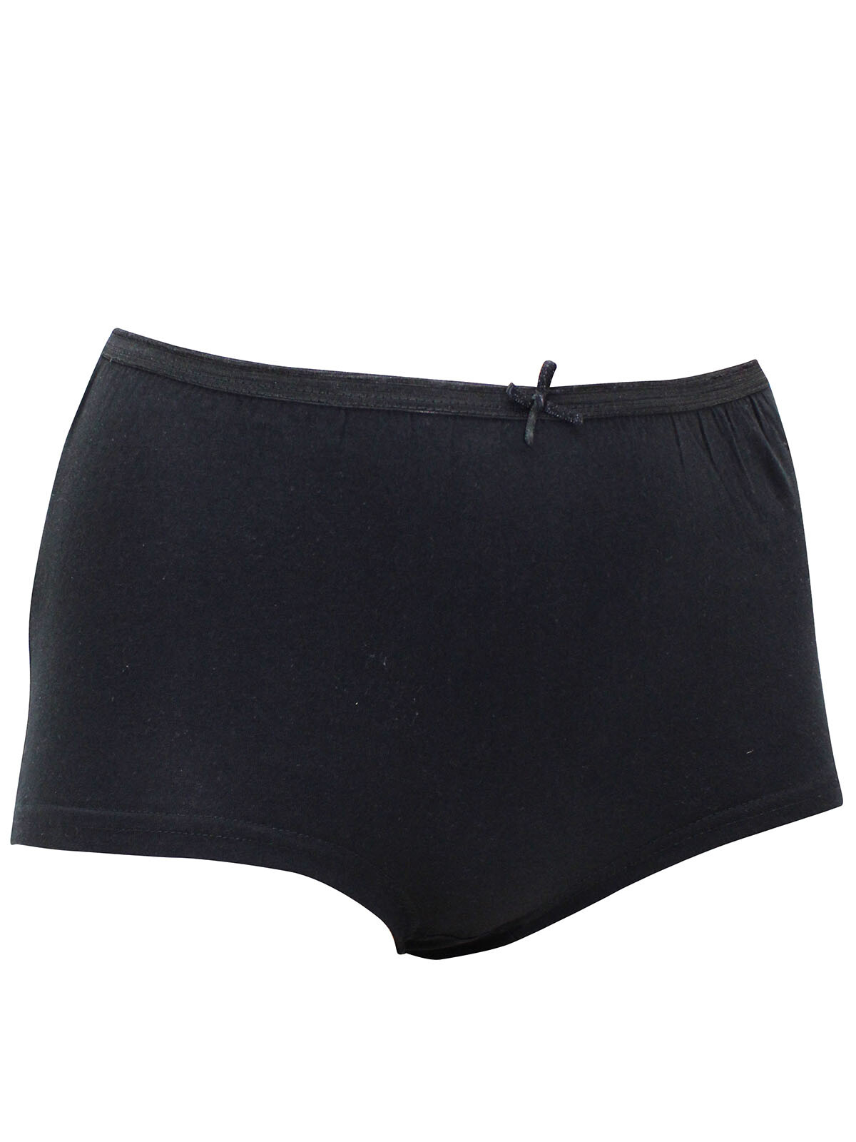 Ladies Curve Black Mid Rise Full Brief Knickers Womens Plus Size Underwear Pants