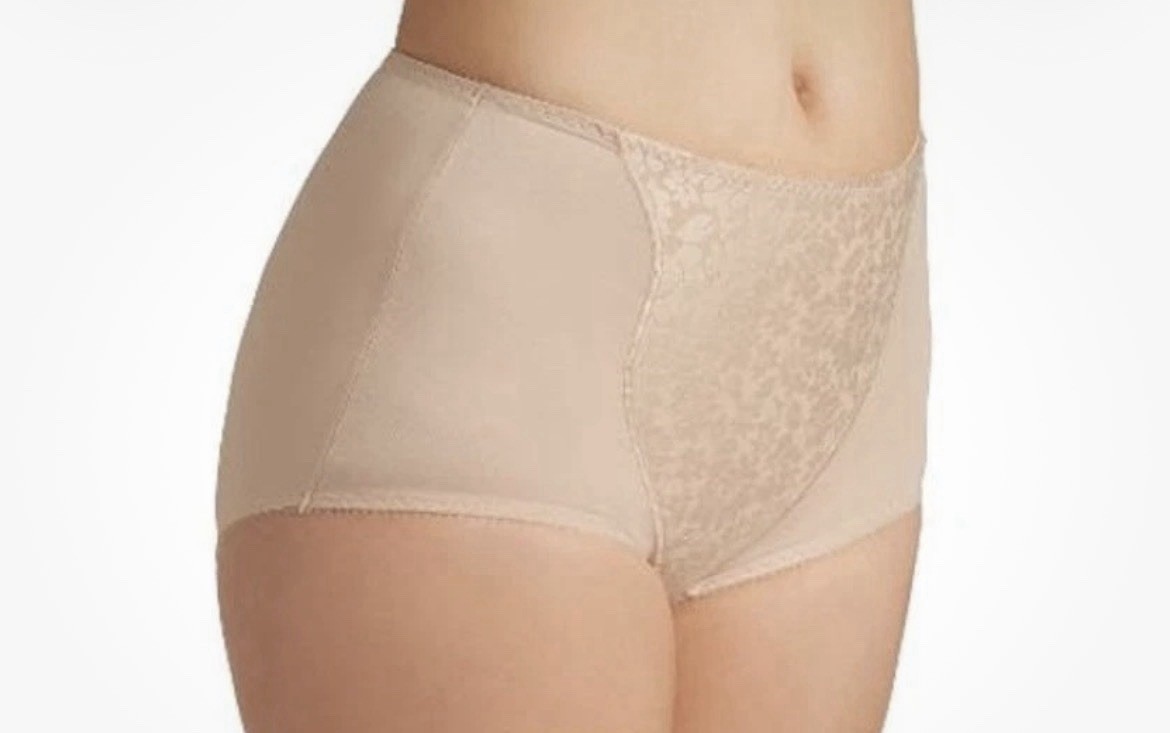 Bali Brief Underwear Womens XL Light Tummy-Control Panties Lace Support 2pk X372